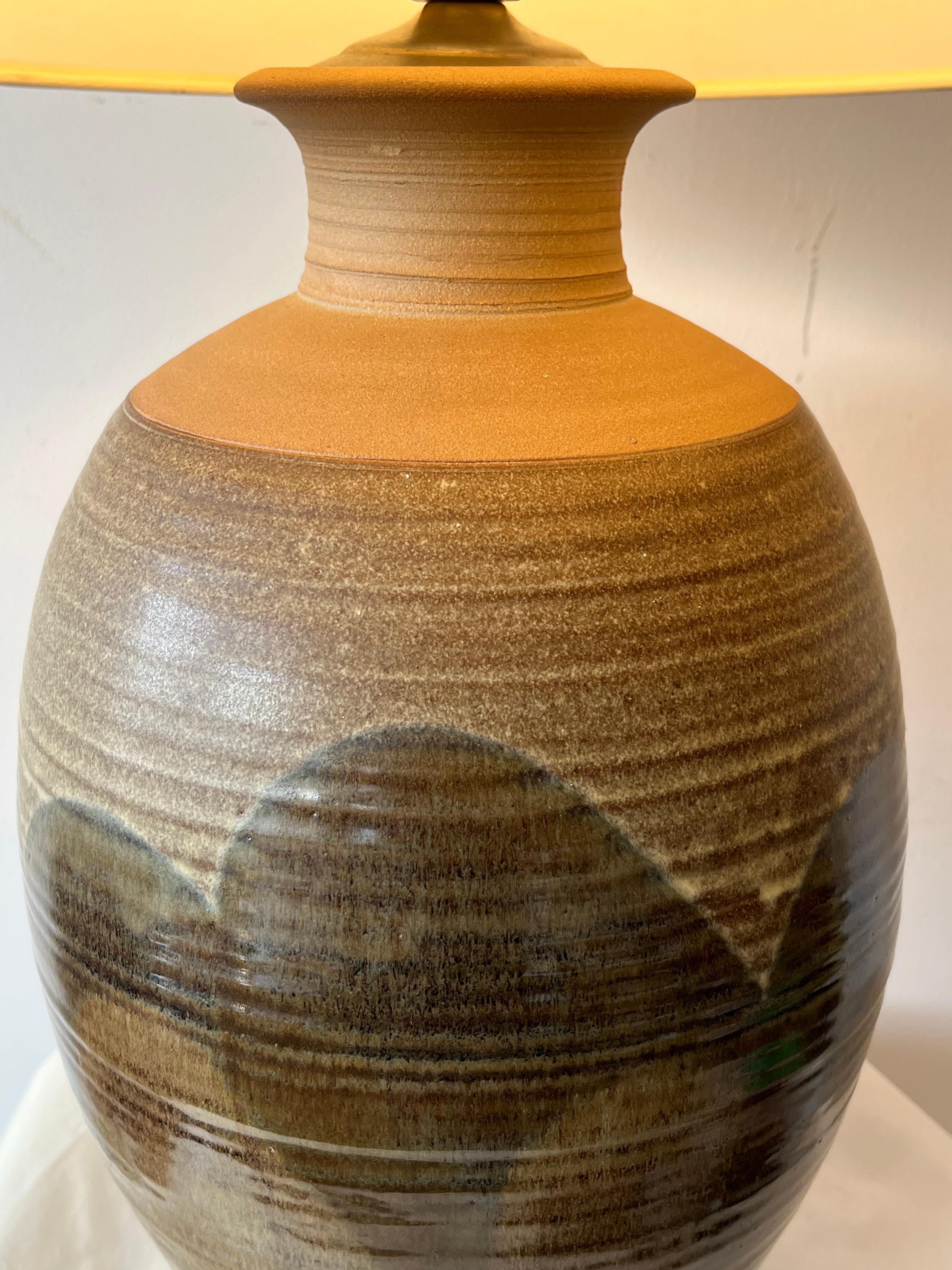 Impressive Ceramic Lamp By David Cressey ca' 1960's In Good Condition For Sale In St.Petersburg, FL