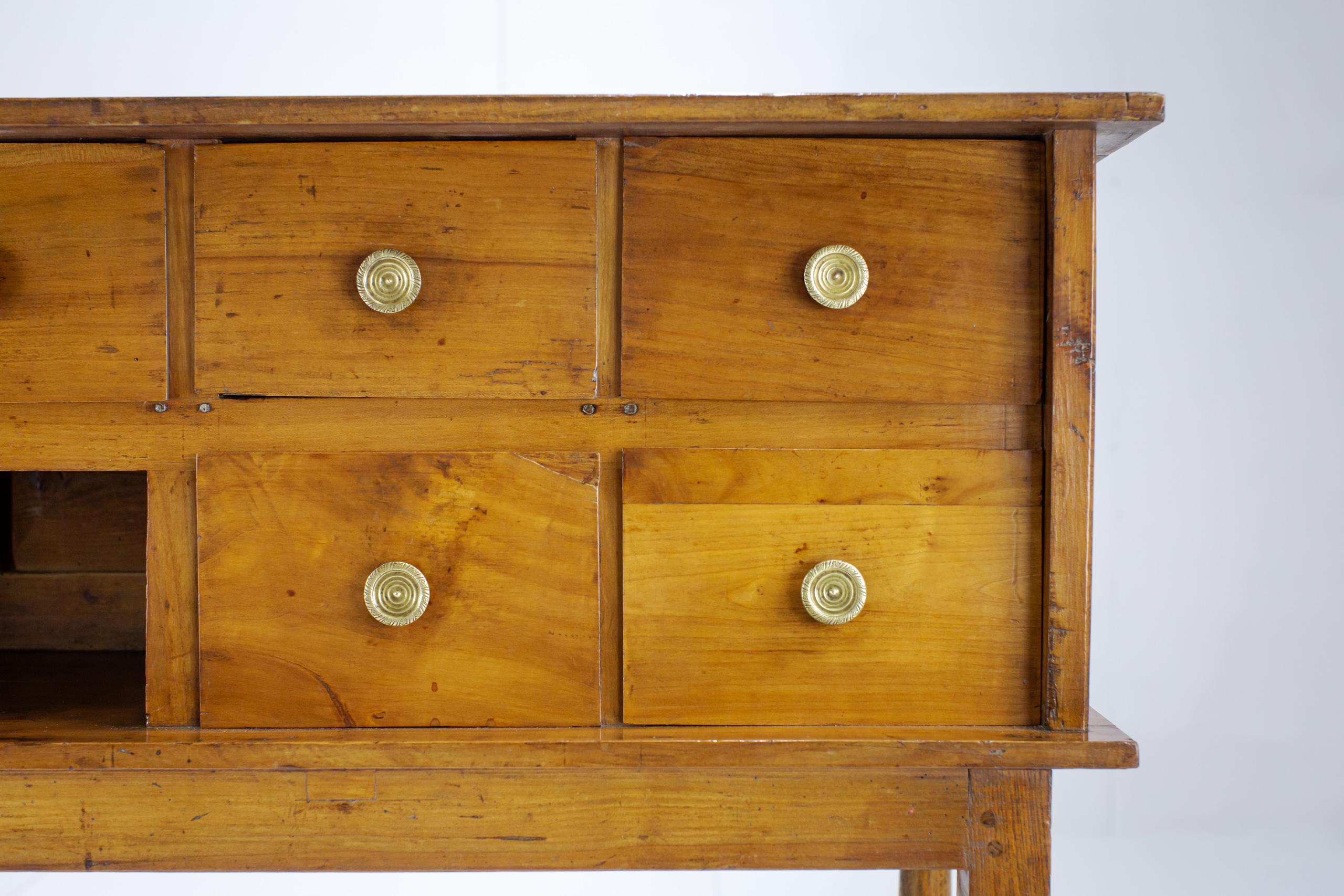 Impressive Cherry Wood Provincial Console with Drawers In Good Condition For Sale In Pease pottage, West Sussex
