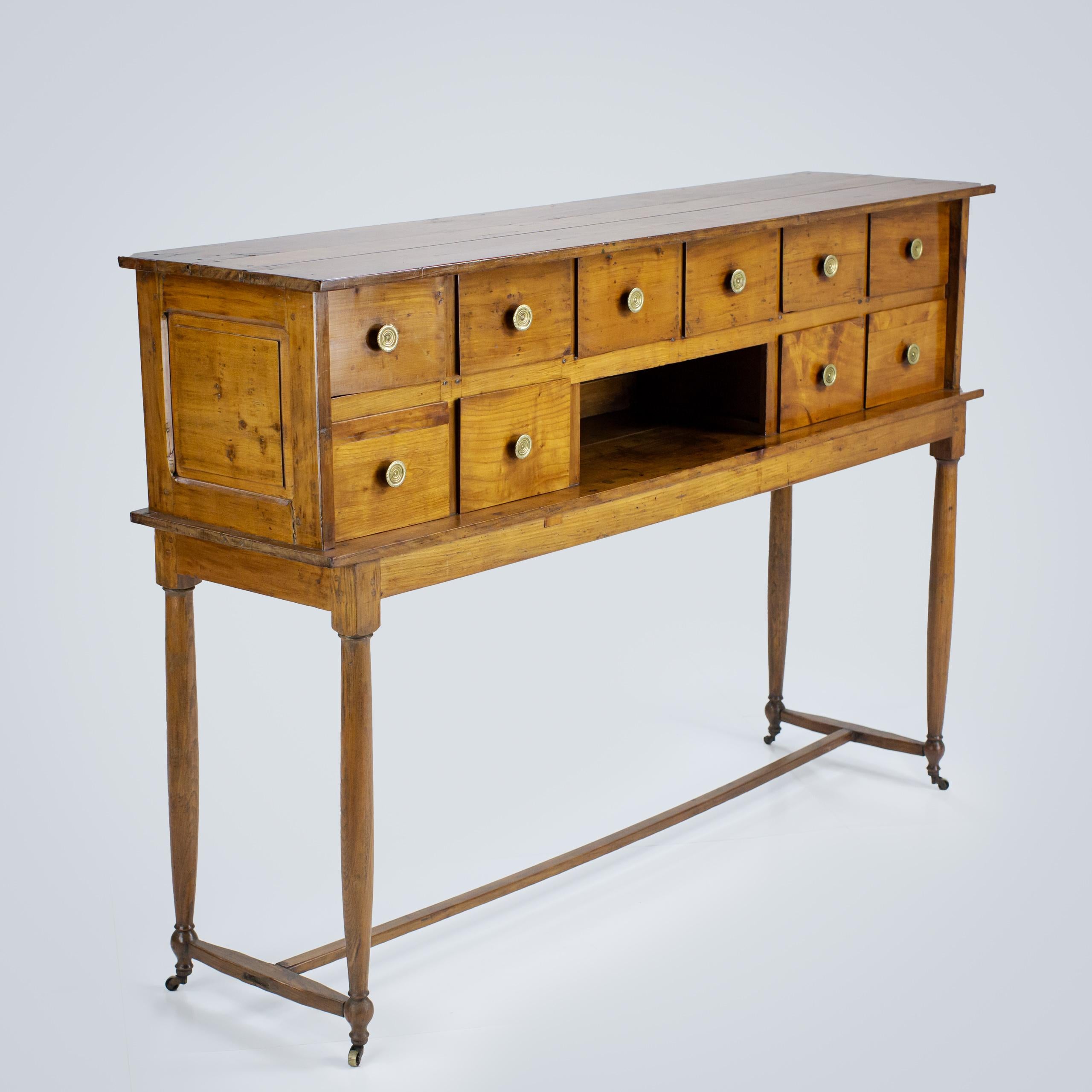 Impressive Cherry Wood Provincial Console with Drawers For Sale 3
