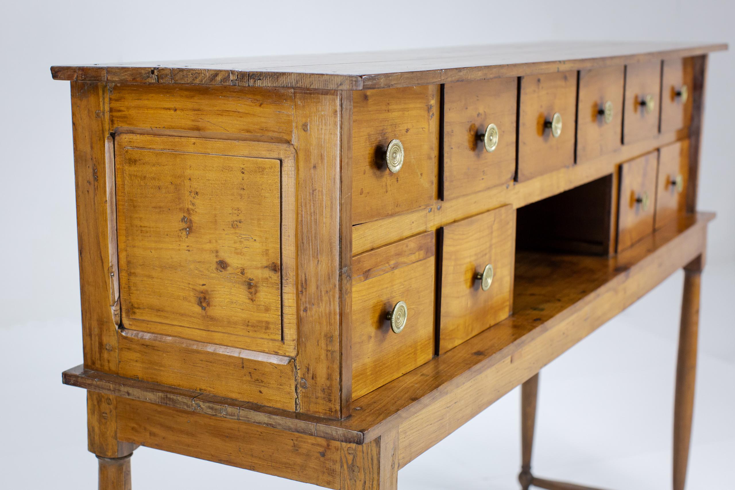 Impressive Cherry Wood Provincial Console with Drawers For Sale 4