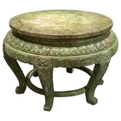 Impressive Chinese Carved Serpentine Center Table
