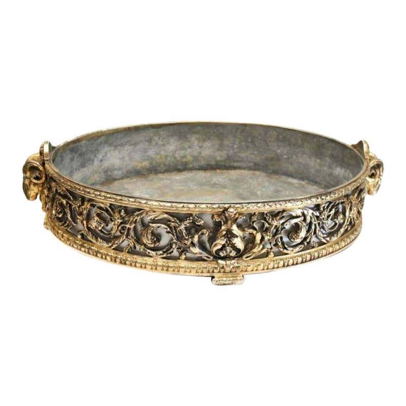 Impressive Christofle Gilt Silver Plate Centerpiece Planter or Jardinere, 19th C For Sale