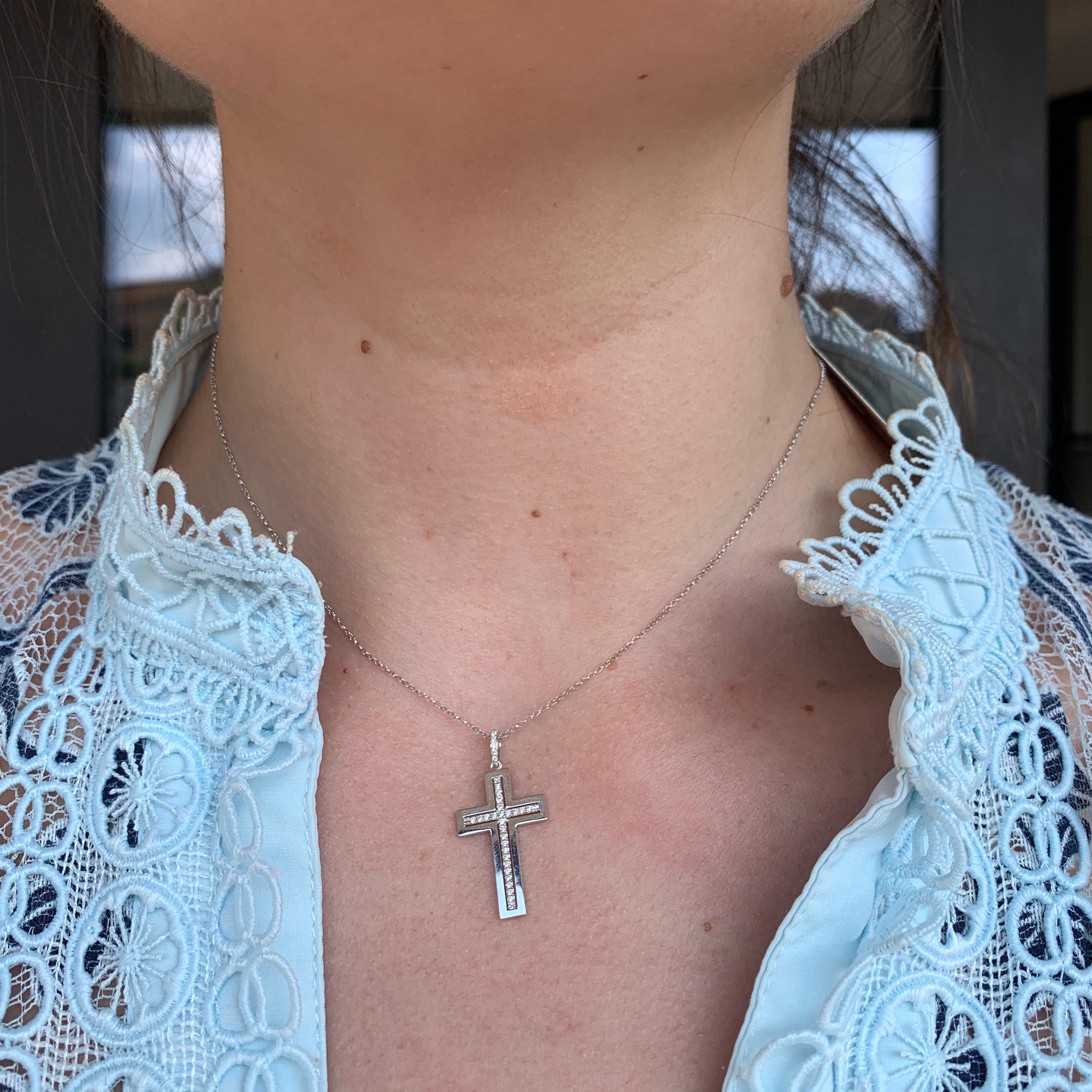 spartan stainless steel cross necklace