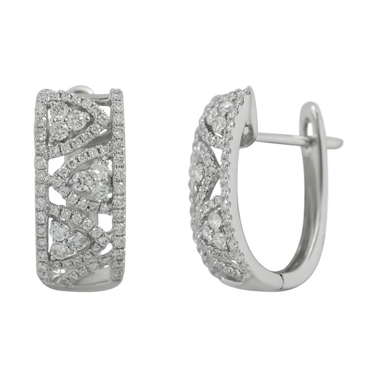Impressive Ruby Diamond White Gold Earrings For Sale at 1stDibs