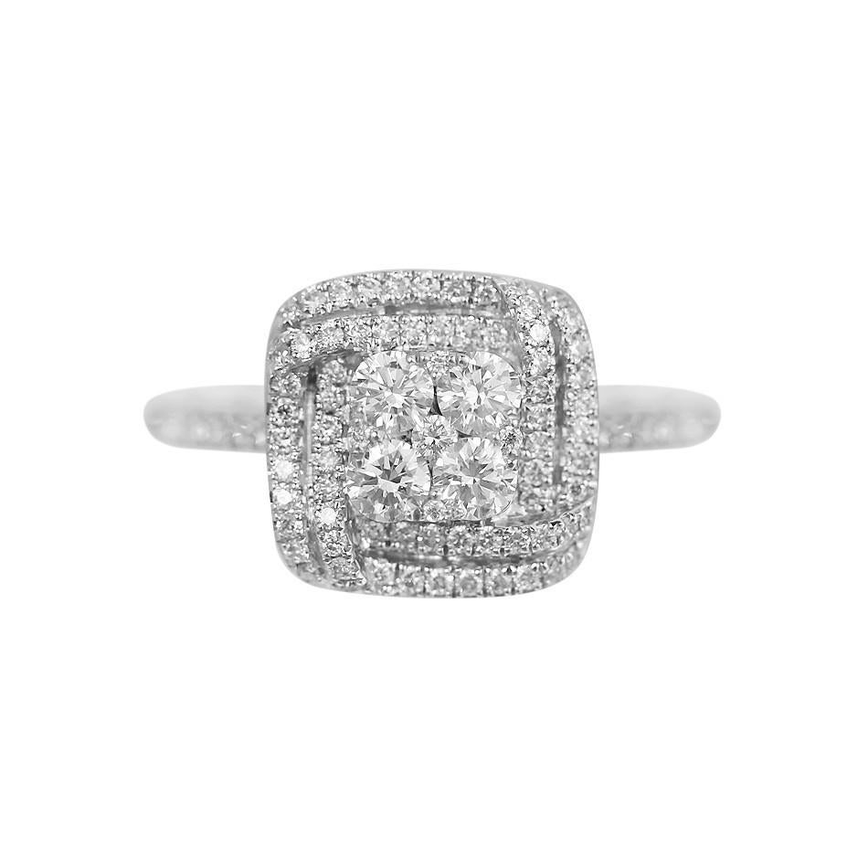 Impressionante anello classico con diamante in oro bianco In condizioni Nuovo in vendita a Genève, GE