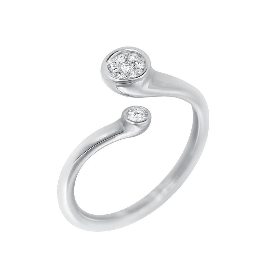 Women's Impressive Classic Diamond White Gold Ring For Sale