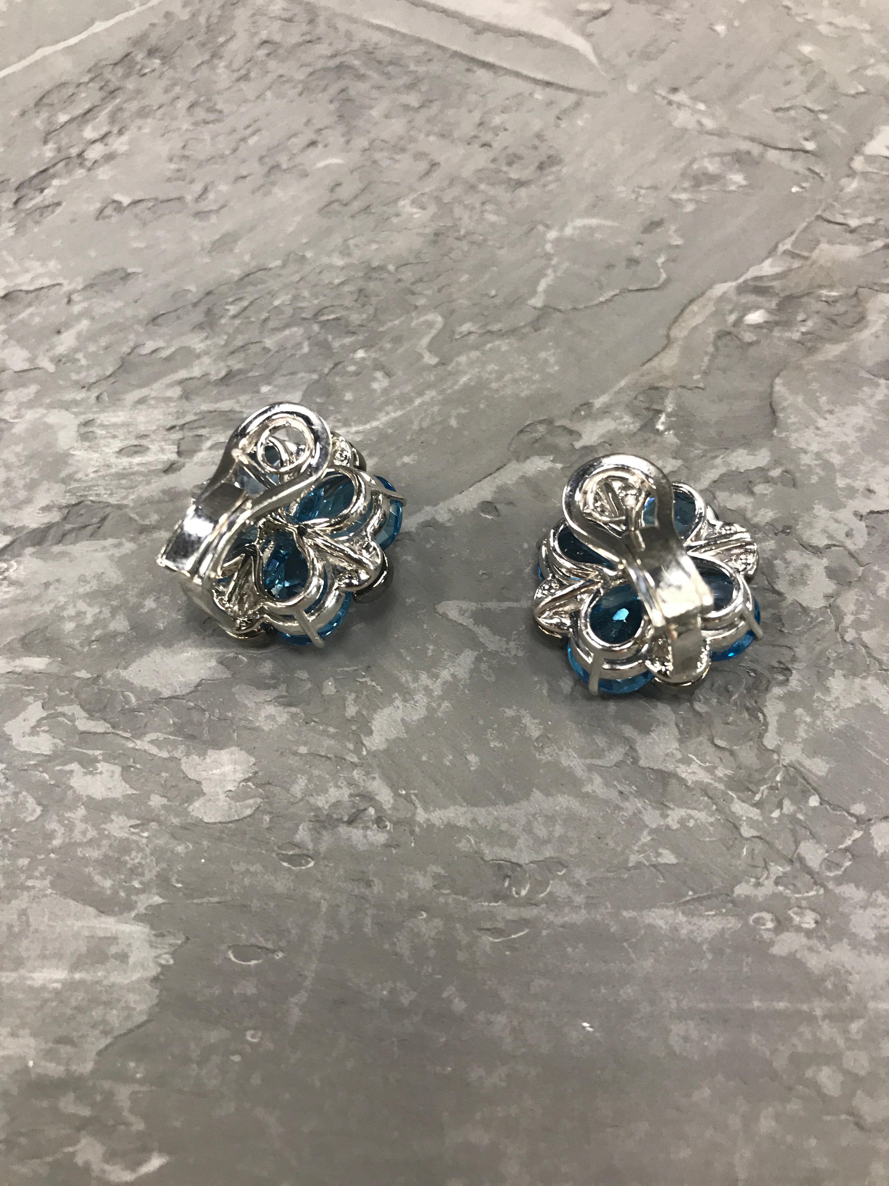blue clip on earrings
