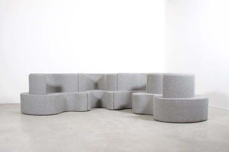 Impressive Clover Leaf Sectional Sofa by Verner Panton in Grey Fabric