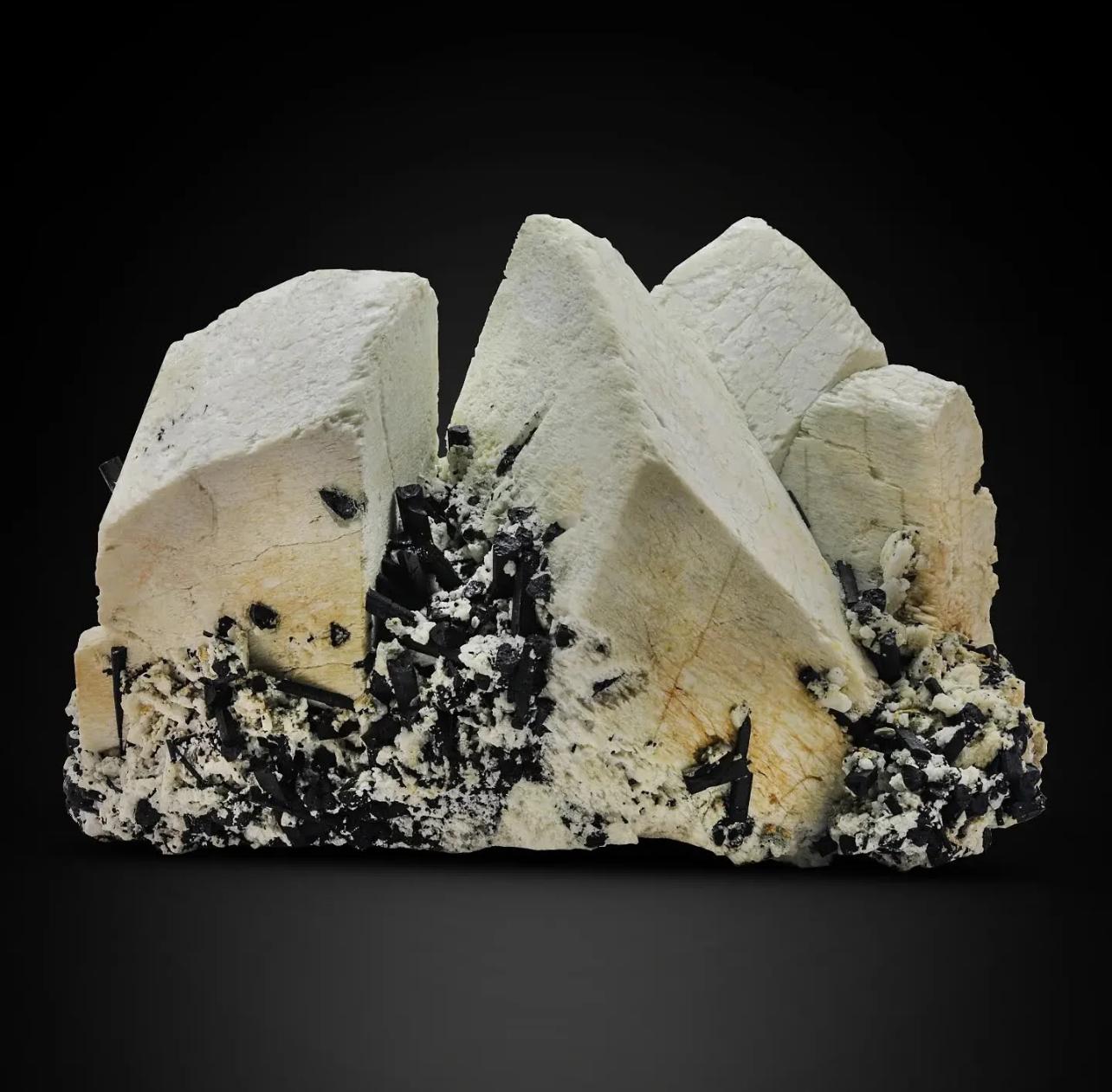 Impressive Cluster Of Huge Microcline Feldspar With Black Tourmaline For Sale 3