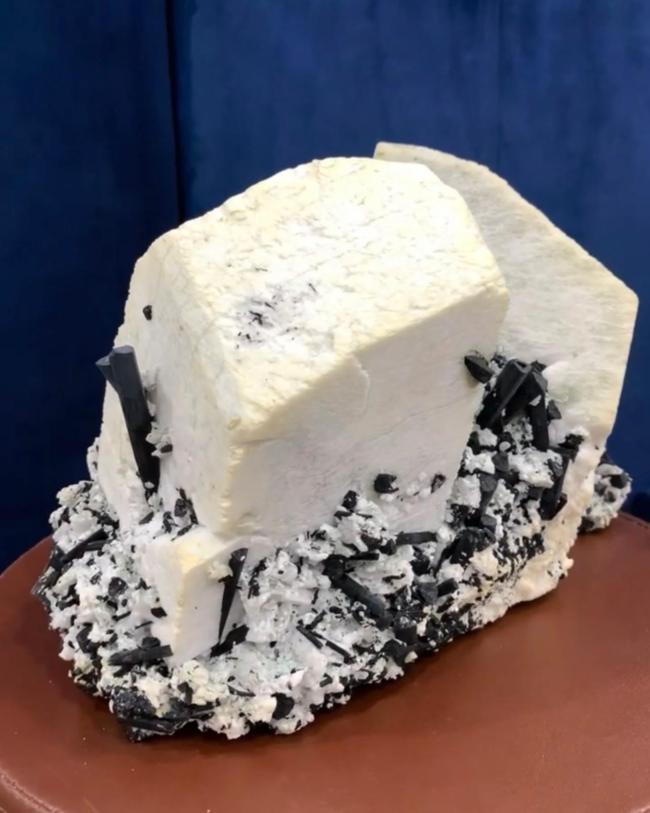 Afghan Impressive Cluster Of Huge Microcline Feldspar With Black Tourmaline For Sale