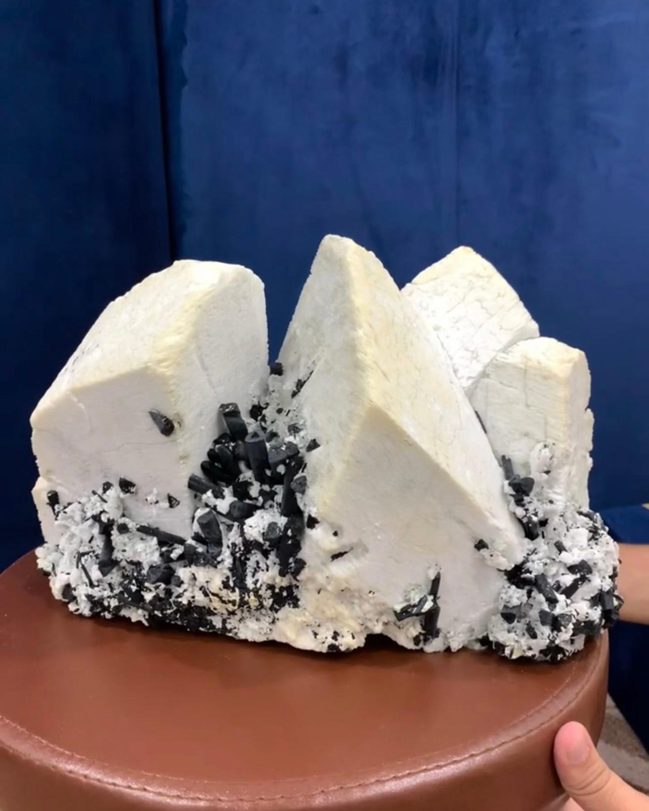 Impressive Cluster Of Huge Microcline Feldspar With Black Tourmaline For Sale 1