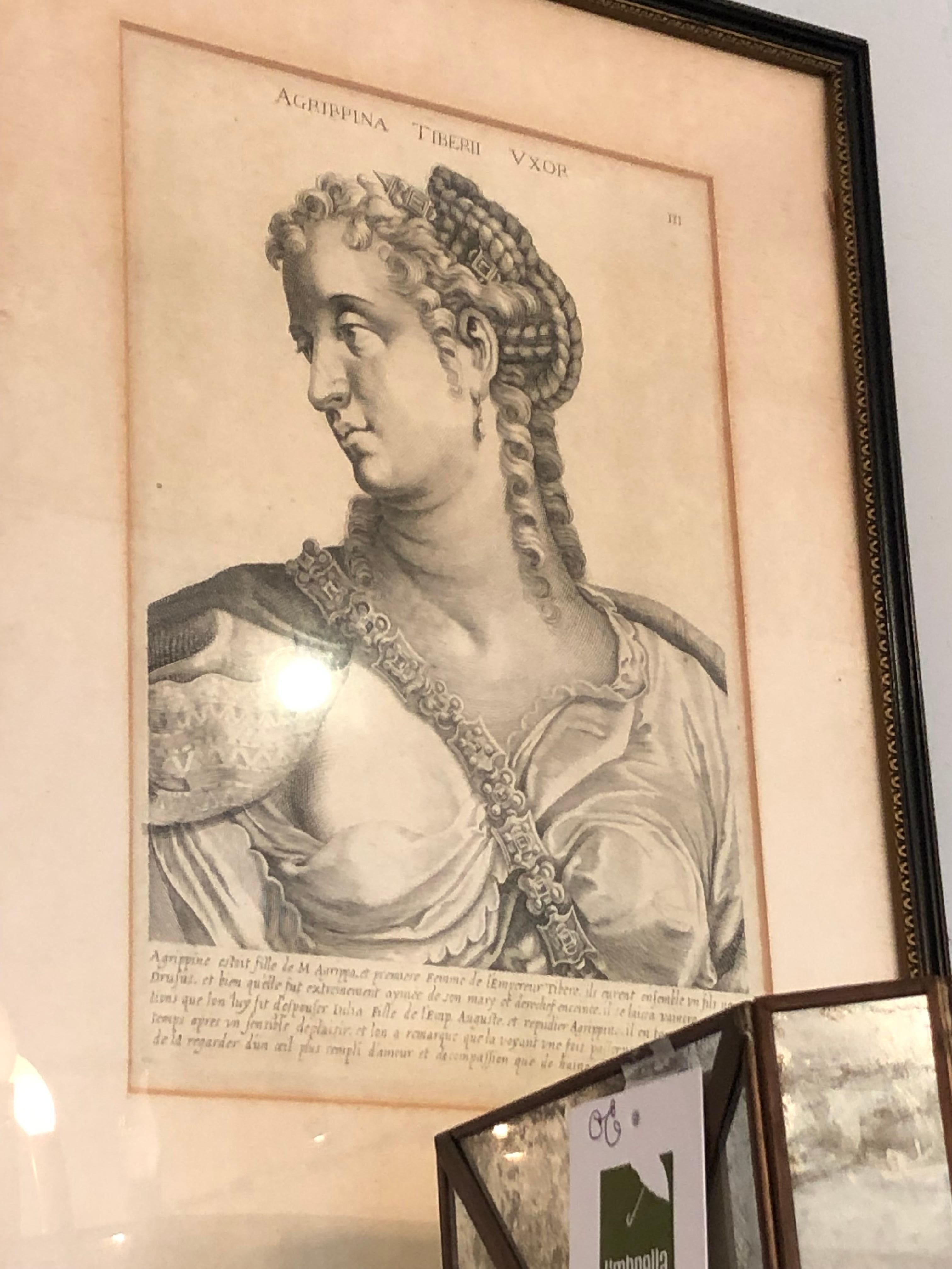 Impressive Collection of 8 Antique Etchings Portraits of Roman Leaders In Good Condition For Sale In Hopewell, NJ