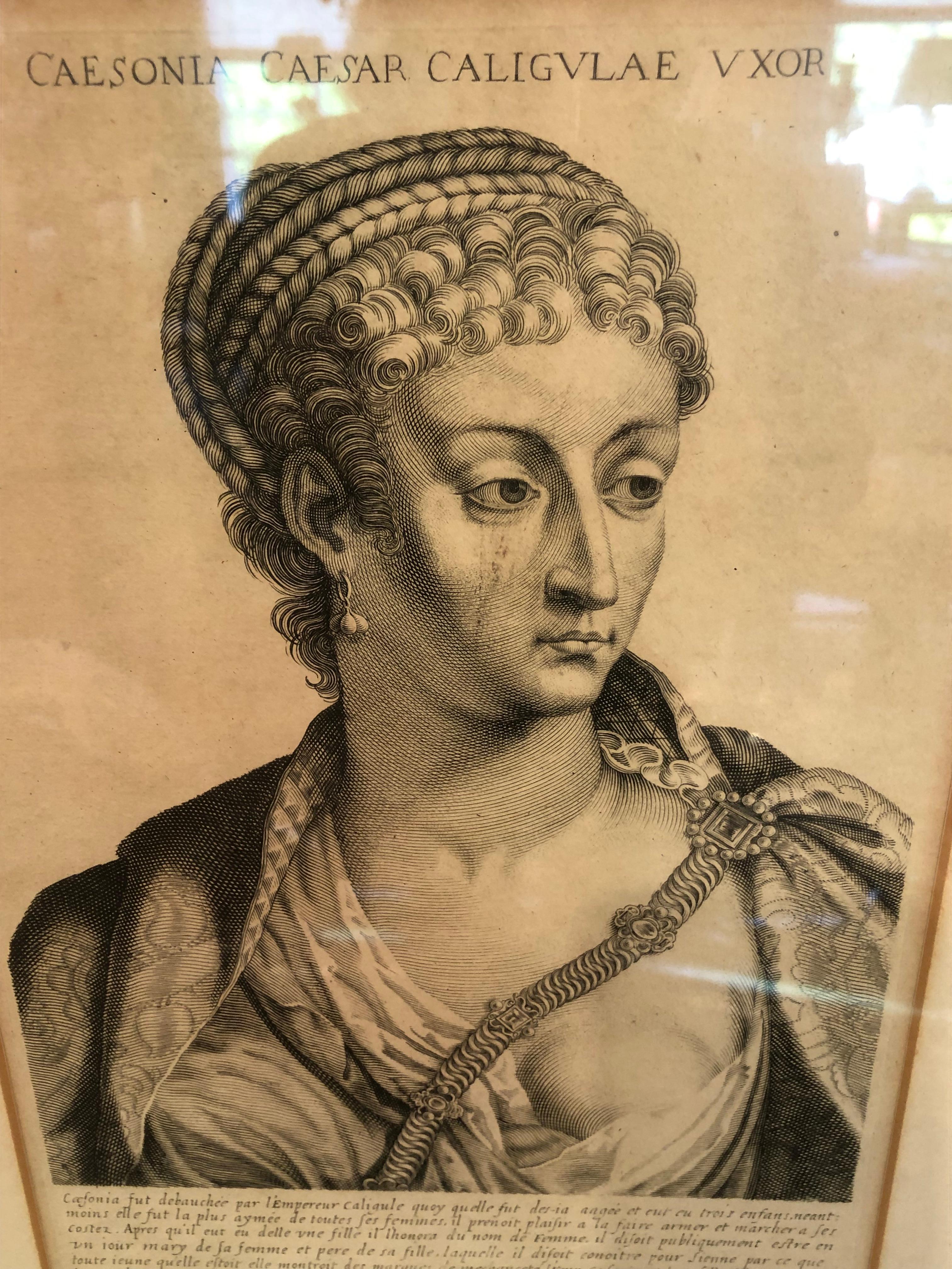 19th Century Impressive Collection of 8 Antique Etchings Portraits of Roman Leaders For Sale