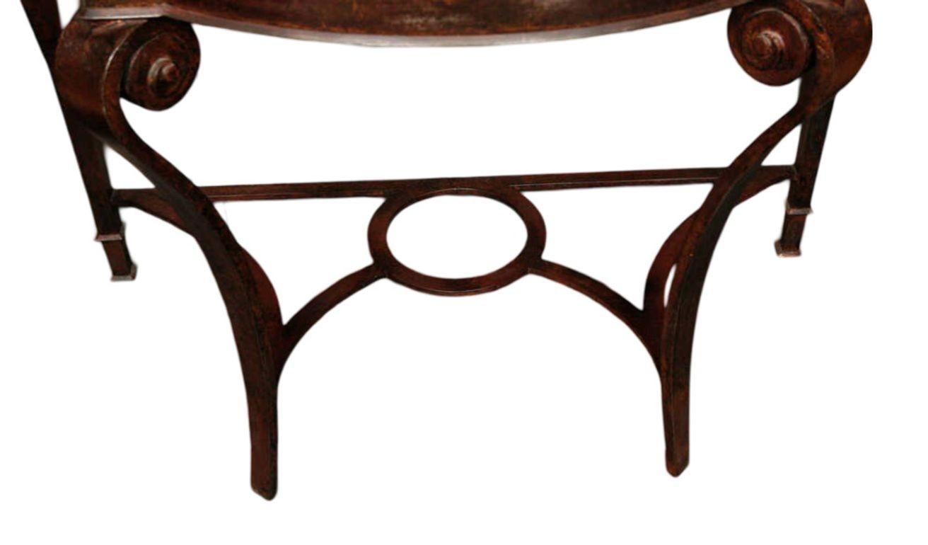 Wrought Iron Impressive Console Attributed to Raymond Subes. France, 1930's. For Sale