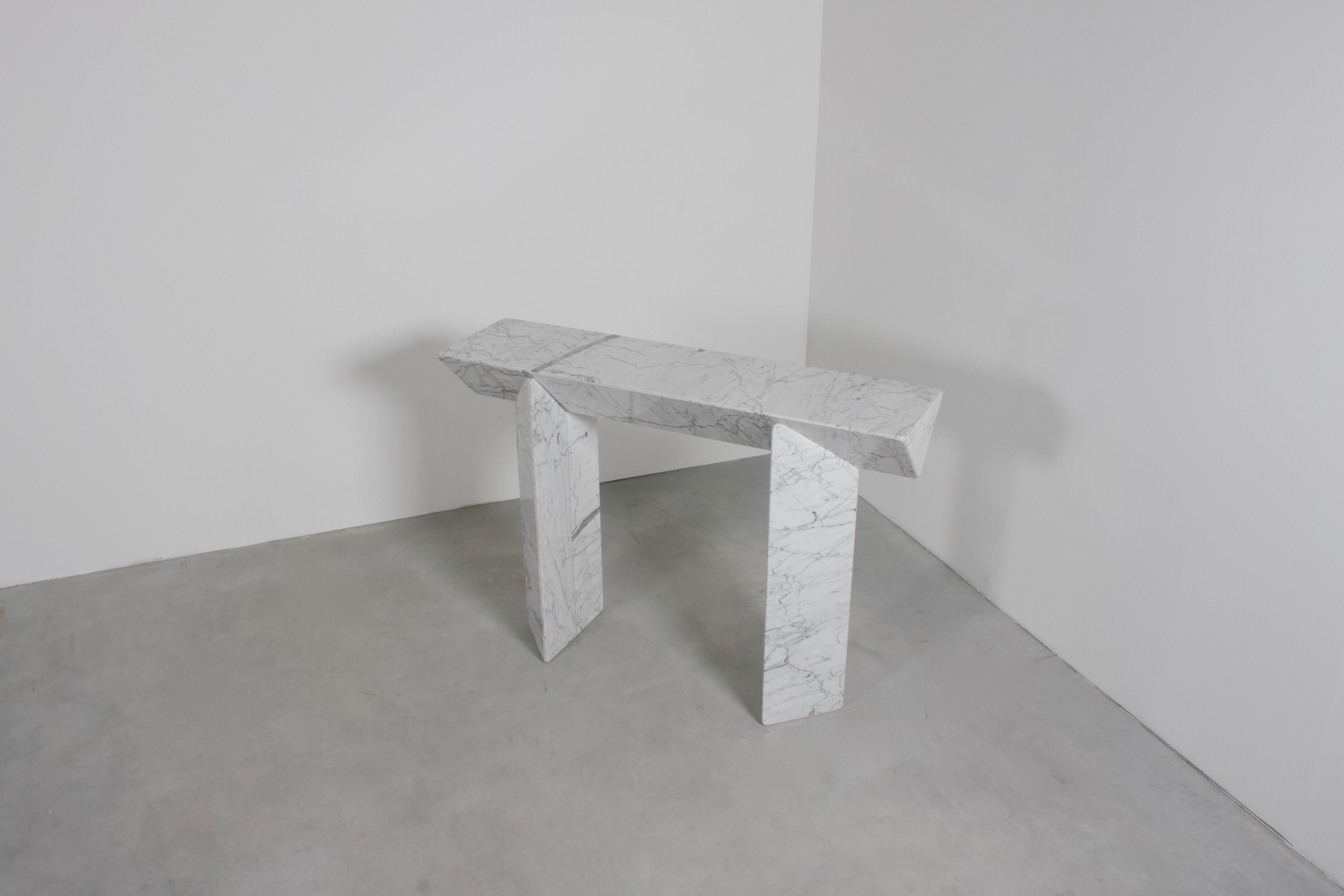 calacatta marble side table