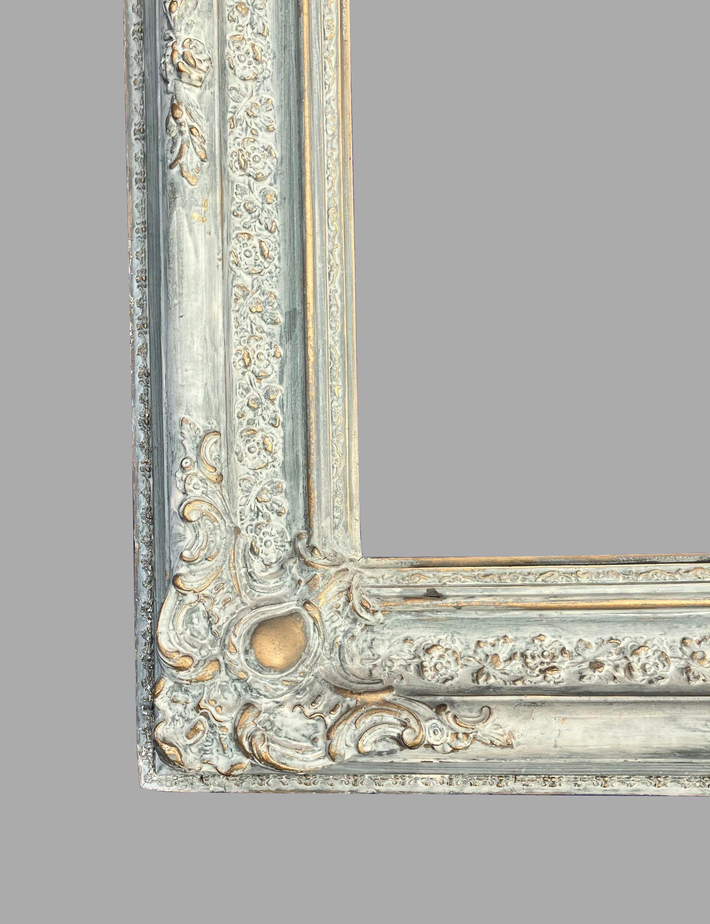 Impressive Continental Carved and Painted Eighteenth Century Picture Frame For Sale 1