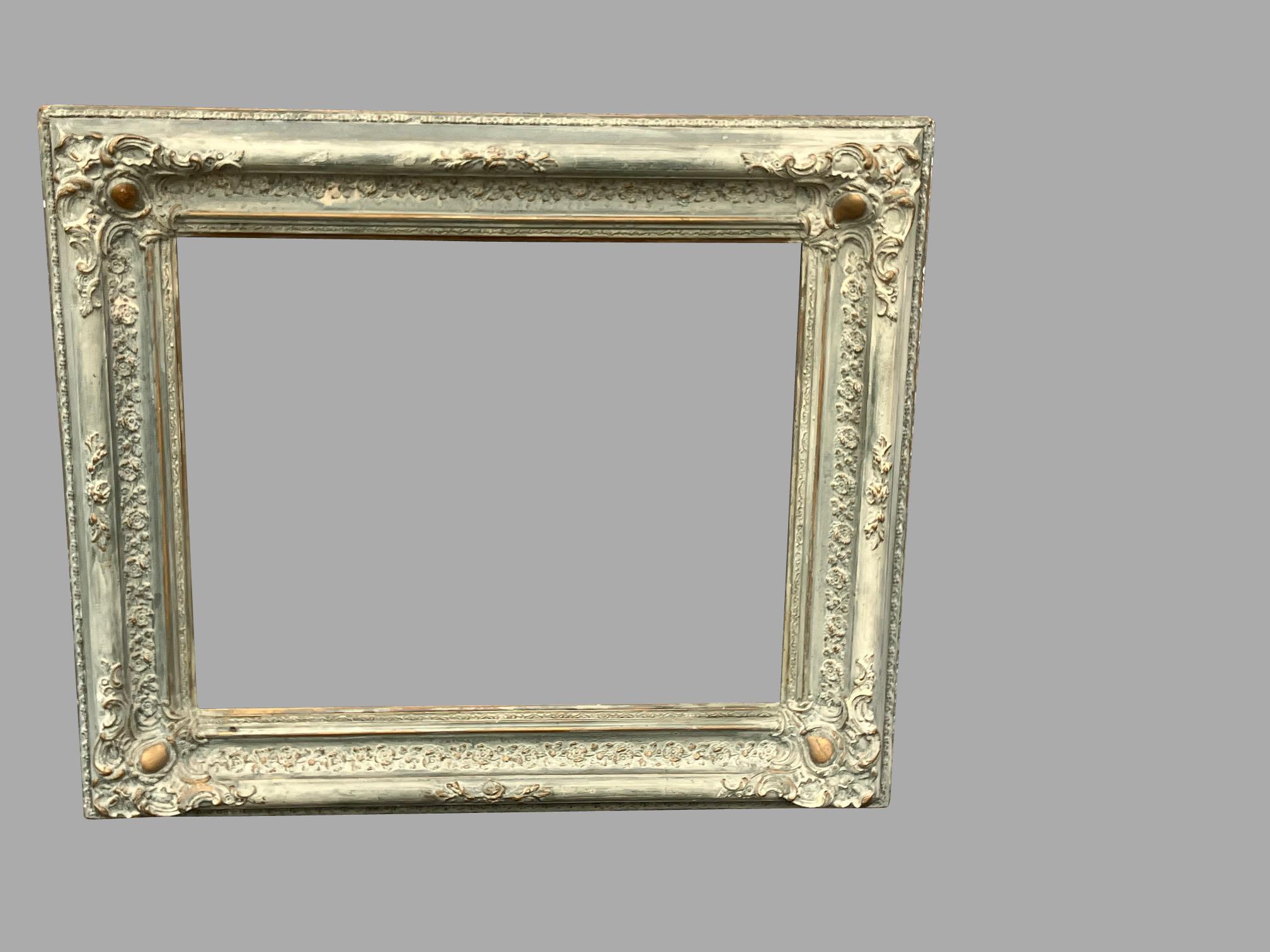 Impressive Continental Carved and Painted Eighteenth Century Picture Frame For Sale 2