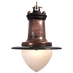 Impressive Copper, Porcelain and Milk Glass Street Lamp