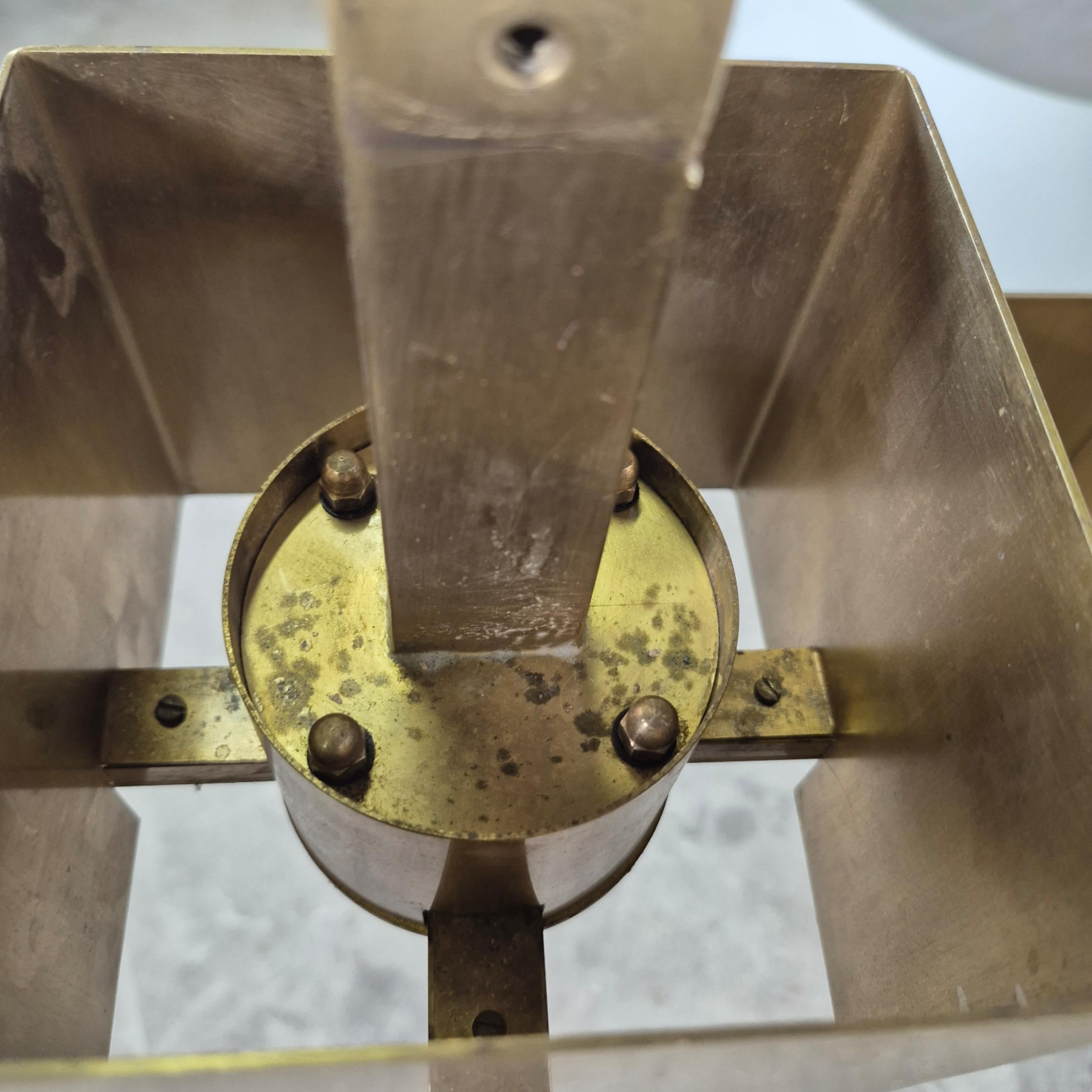 Impressive cubist chandelier made from copper, Germany 1960s In Good Condition For Sale In ECHT, NL