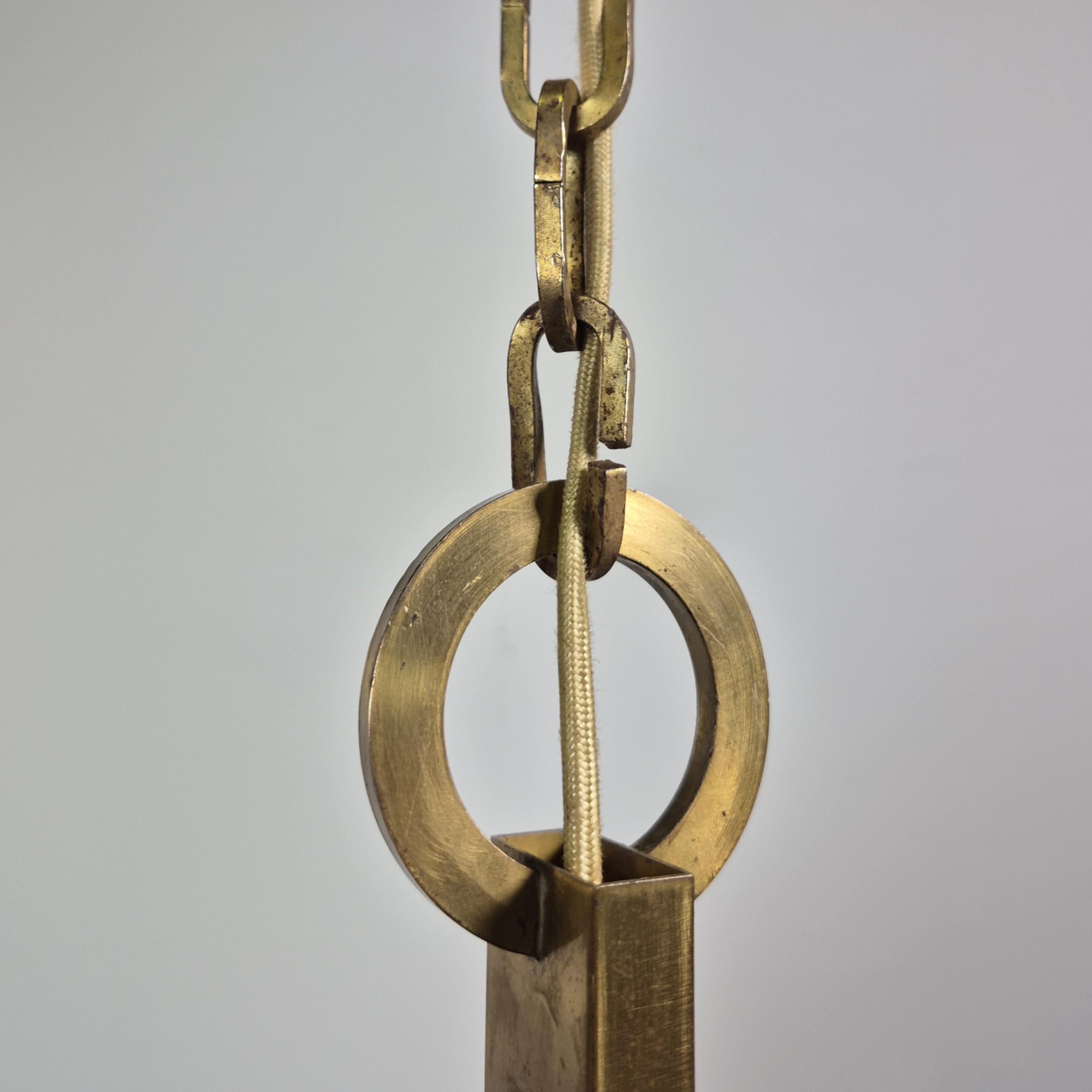 20th Century Impressive cubist chandelier made from copper, Germany 1960s For Sale