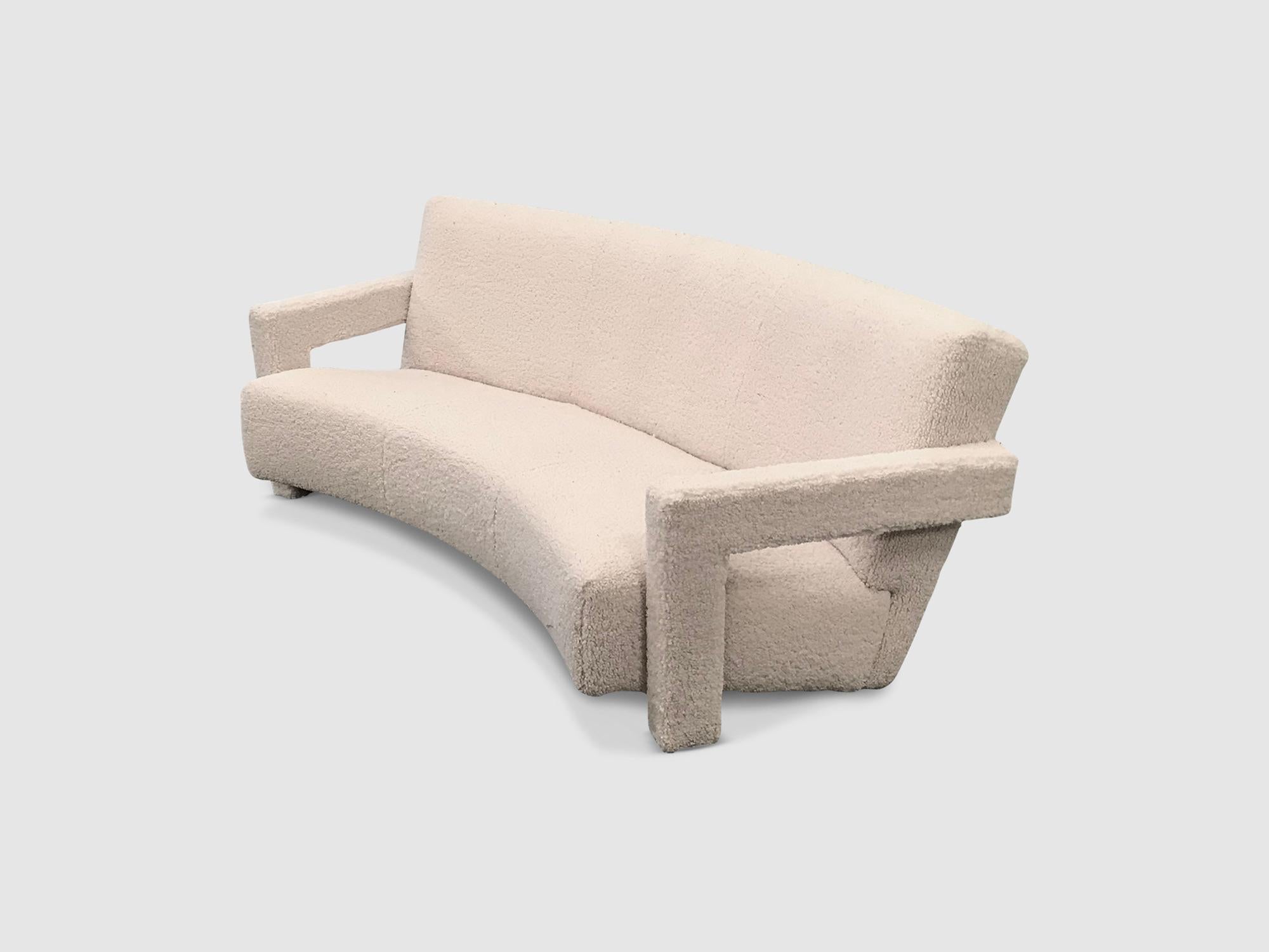 Dutch Impressive Curved 637 Utrecht 3-Seater Sofa by Gerrit Rietveld for Cassina 1990s