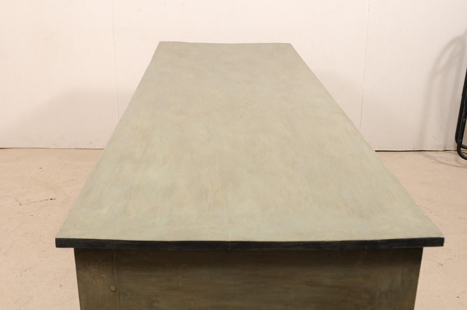Impressive Custom Painted Wood Kitchen Island Table with Storage 5