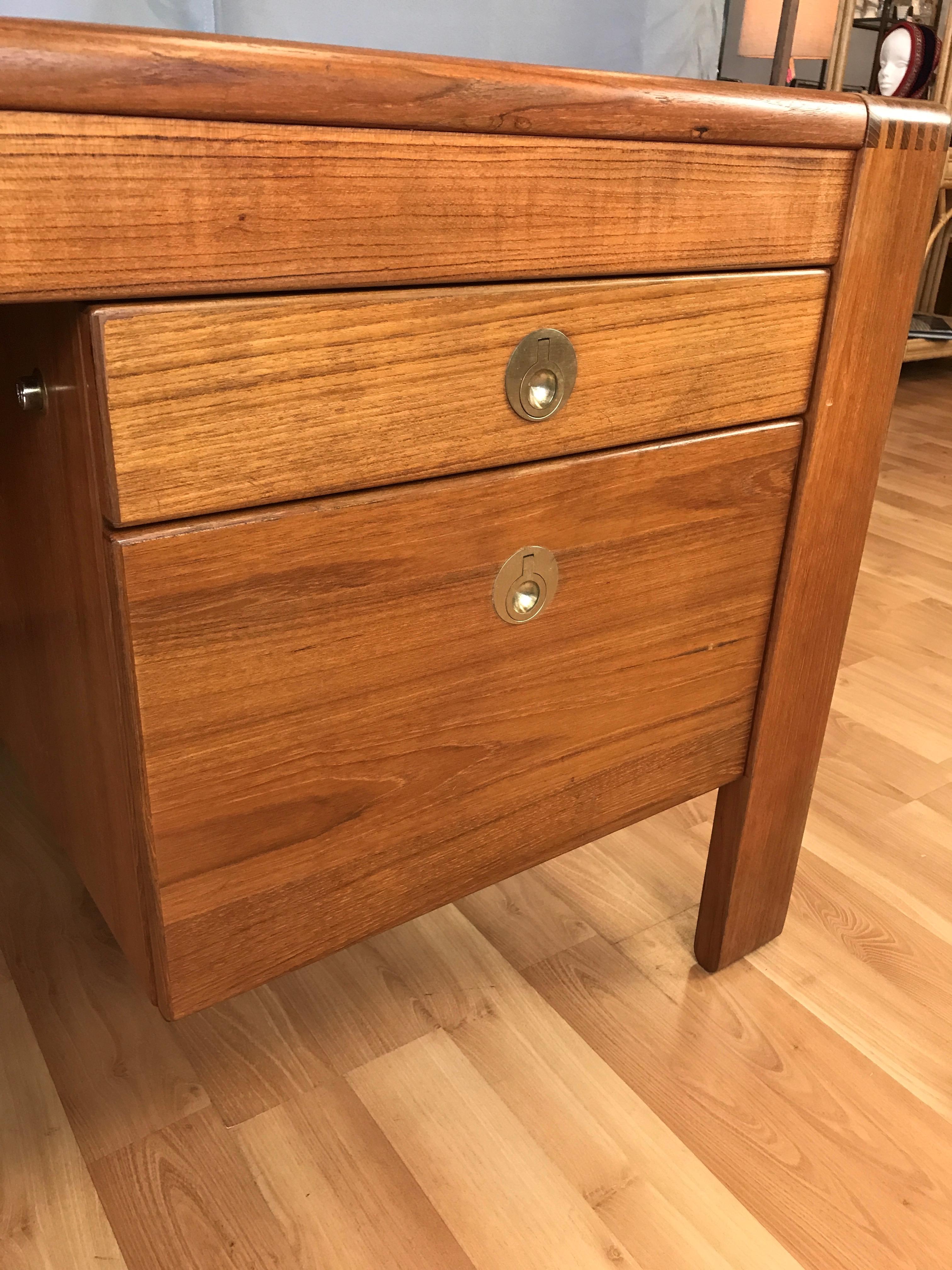 Impressive D-Scan Danish Modern Teak Executive Desk, 1970s 3