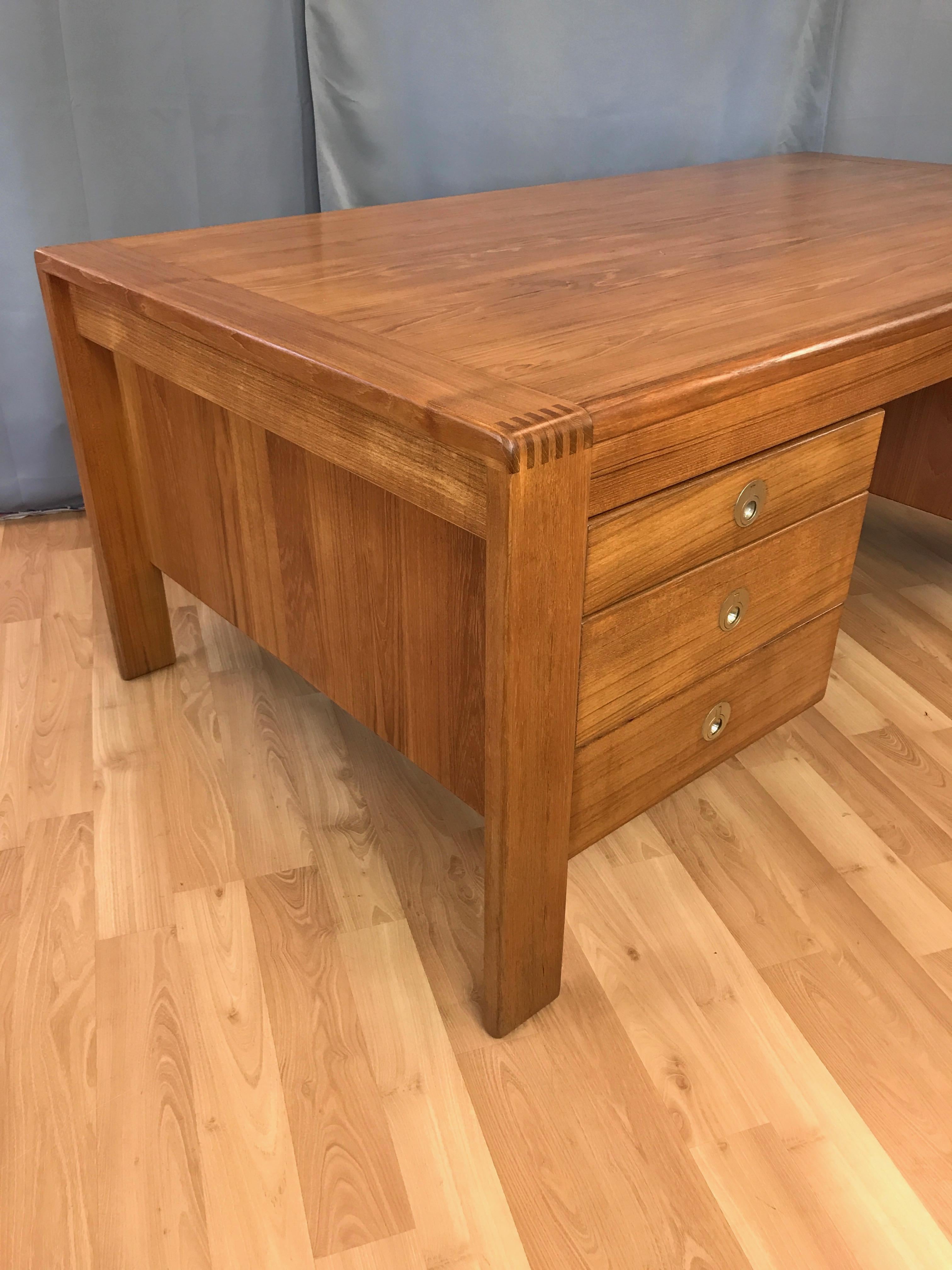 Impressive D-Scan Danish Modern Teak Executive Desk, 1970s 4