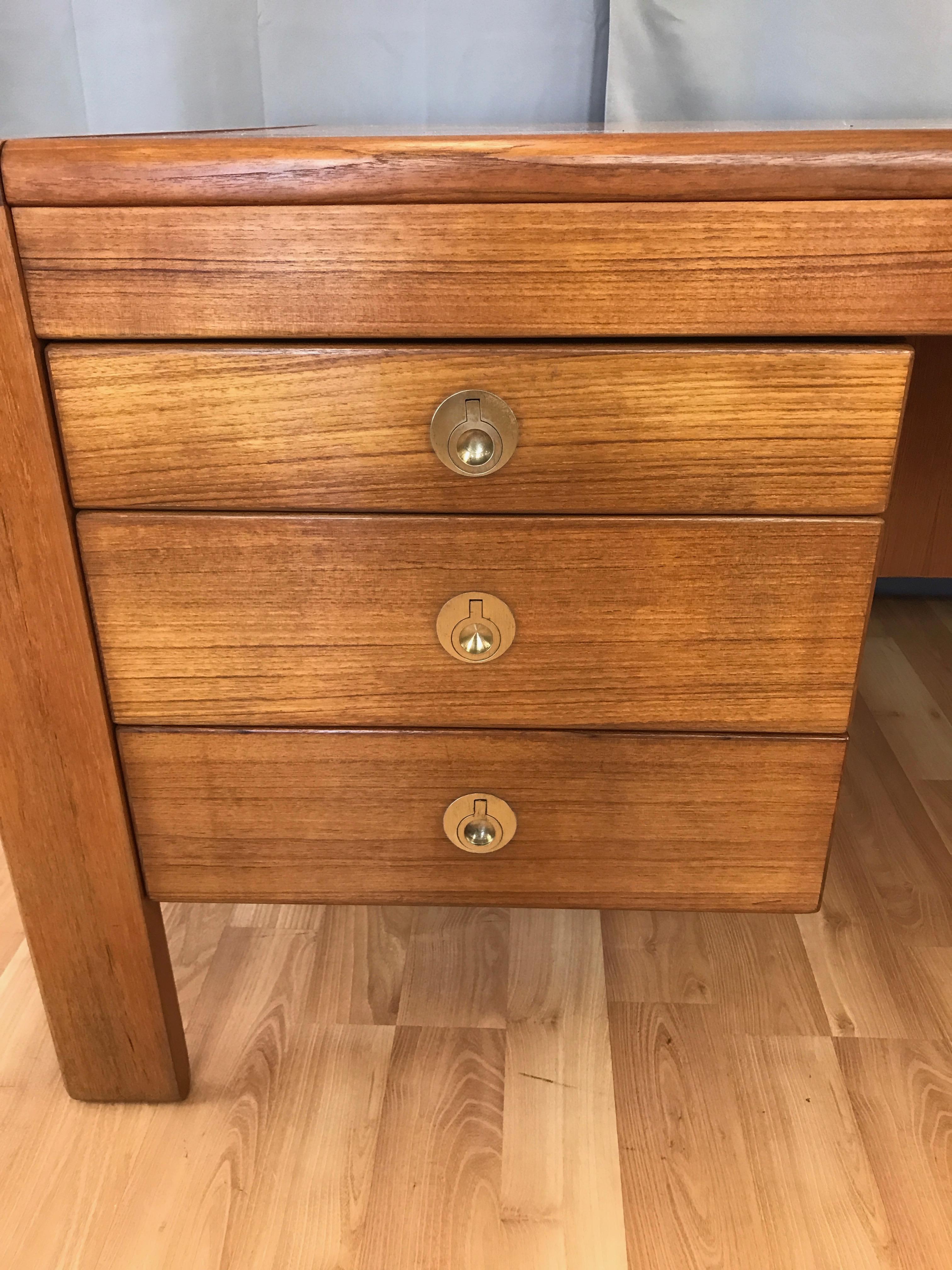 Impressive D-Scan Danish Modern Teak Executive Desk, 1970s 1