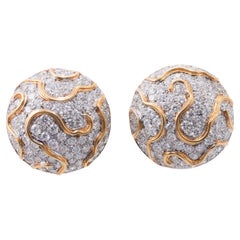 Impressive Diamond Gold Button Earrings