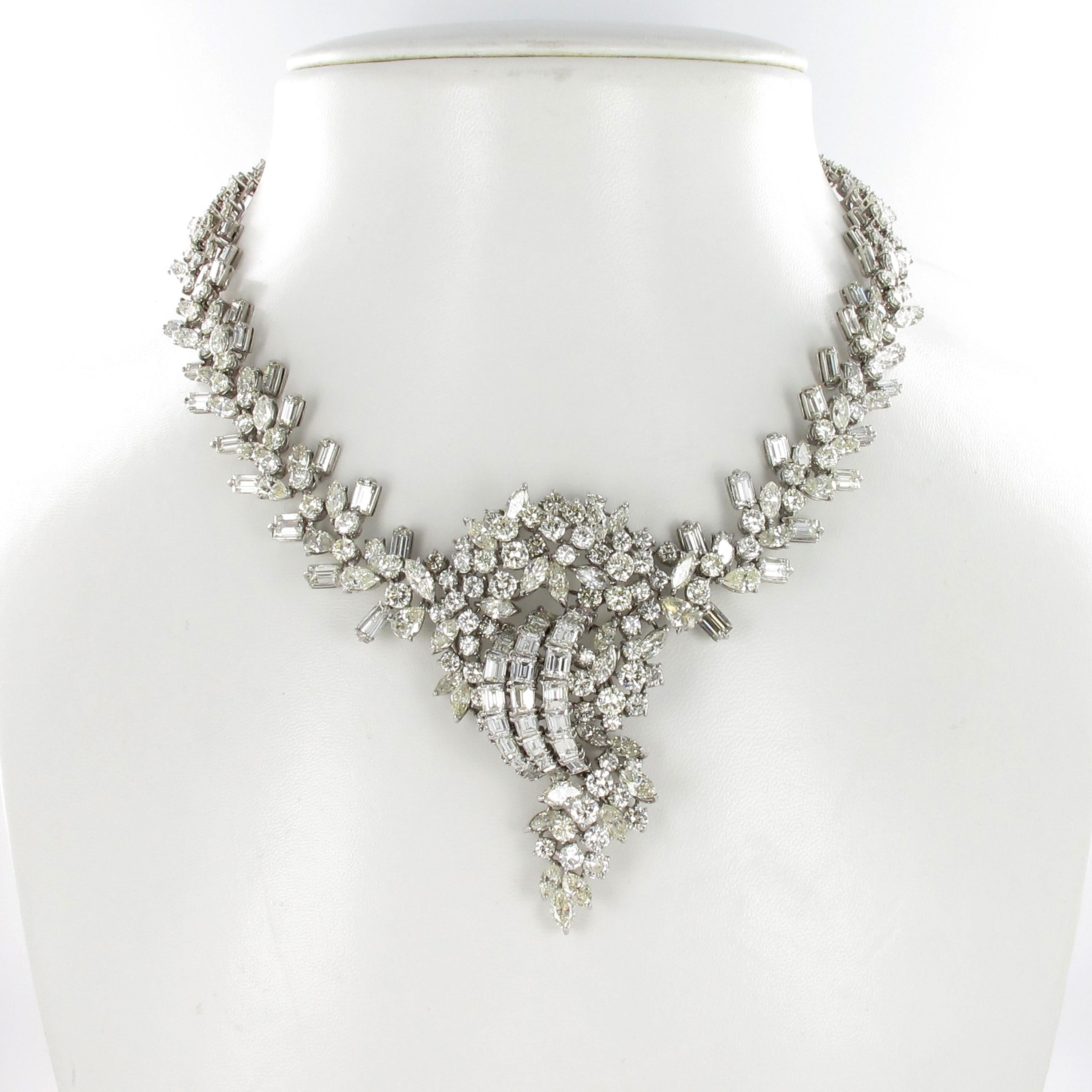 Beeindruckende Diamant-Halskette aus Weißgold 18 Karat (Zeitgenössisch) im Angebot