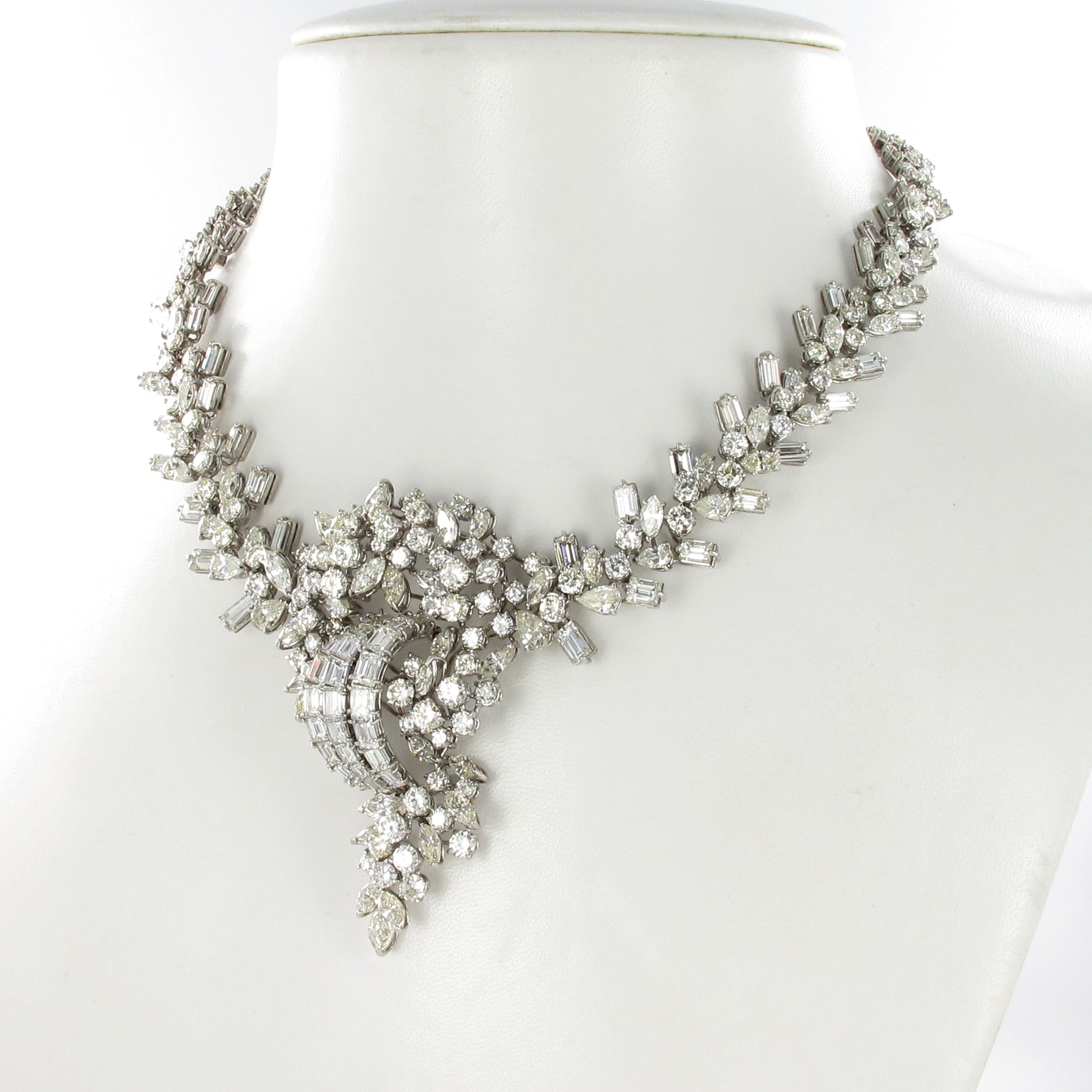 Beeindruckende Diamant-Halskette aus Weißgold 18 Karat (Brillantschliff) im Angebot