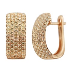 Impressive Diamond Pink Gold Lever, Back Earrings