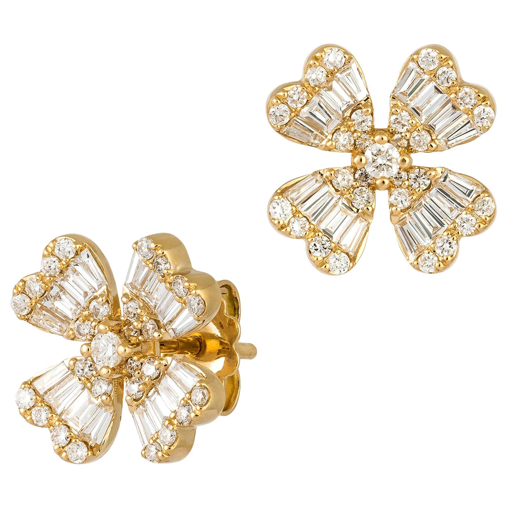 Boucles d'oreilles impressionnantes en or 18 carats et diamants pour elle