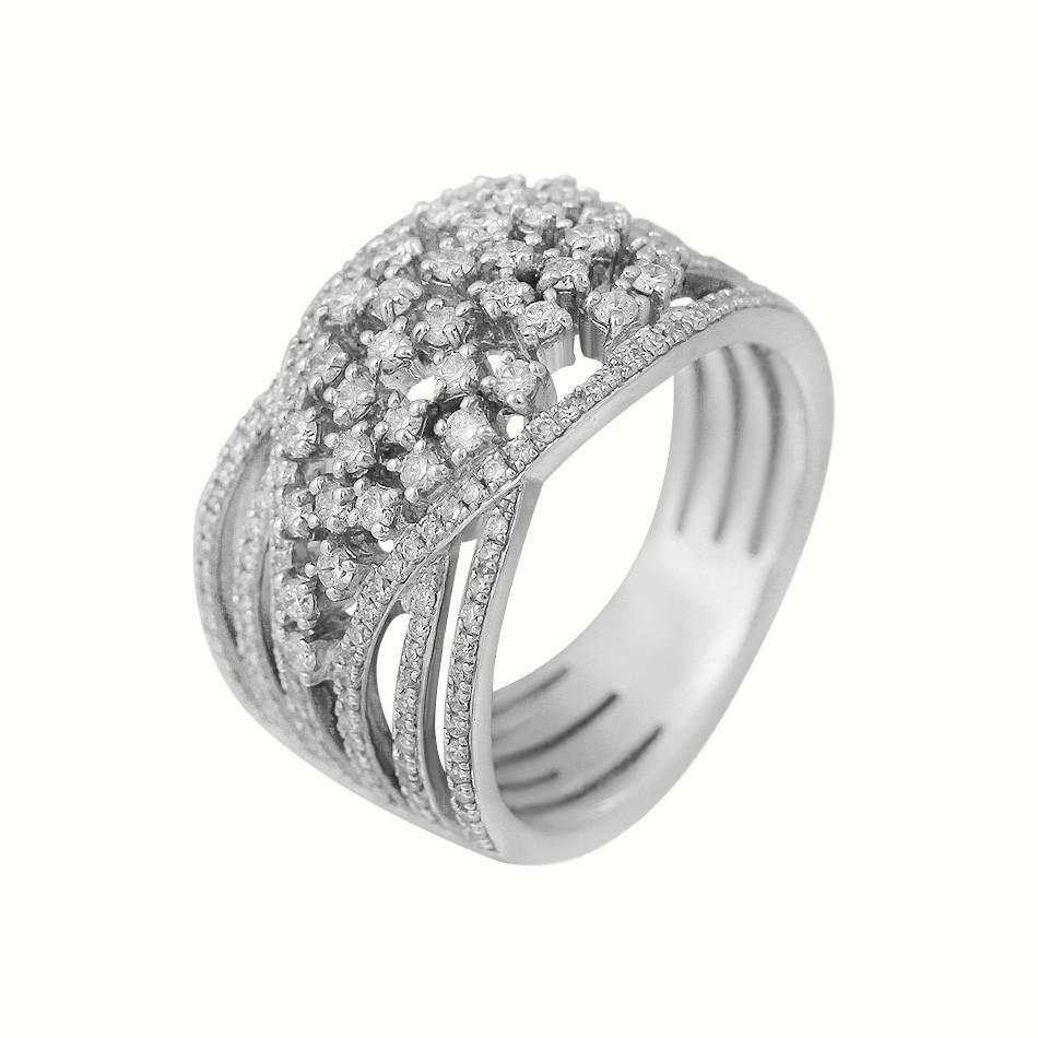 Modern Impressive Diamond White Gold Ring For Sale