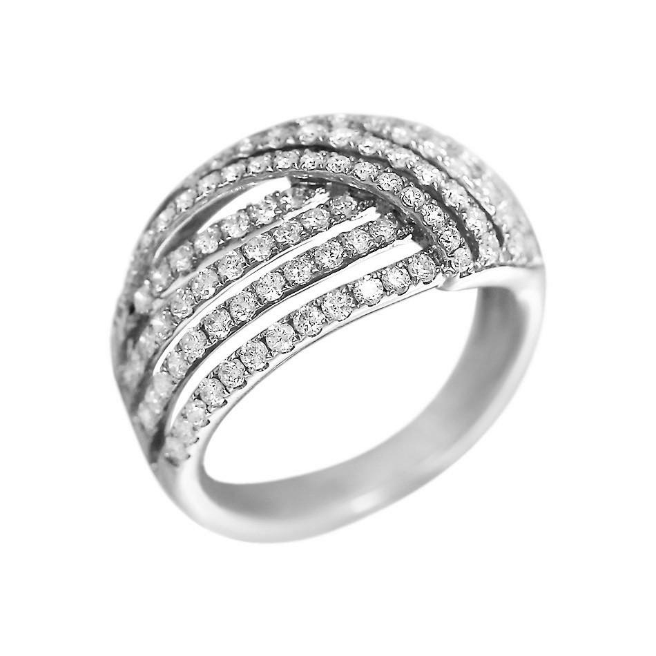 Modern Impressive Diamond White Gold Ring For Sale