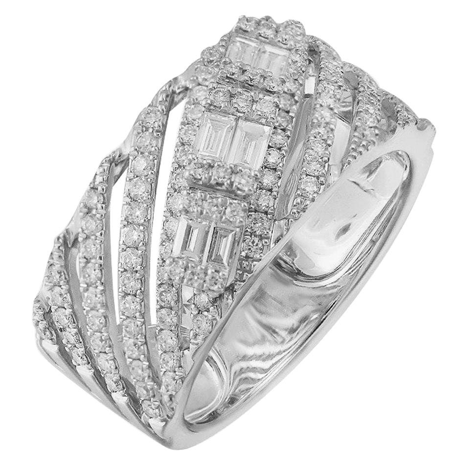 Impressive Diamond White Gold Ring For Sale