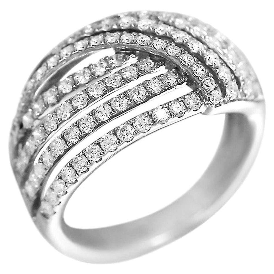 Impressive Diamond White Gold Ring For Sale