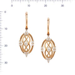 Impressive Diamond Yellow Gold Drop Earrings