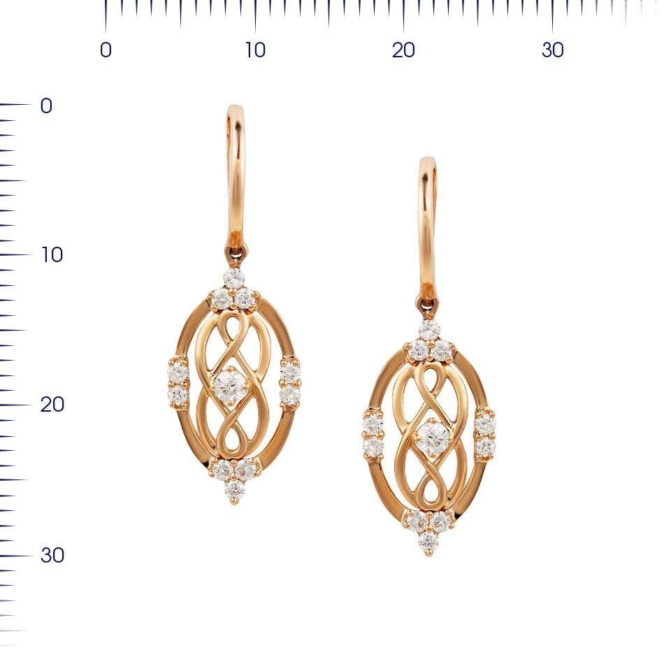 Impressive Diamond Yellow Gold Drop Earrings In New Condition For Sale In Montreux, CH