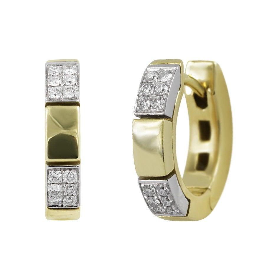 Asscher Cut Impressive Diamond Yellow Gold Earrings For Sale