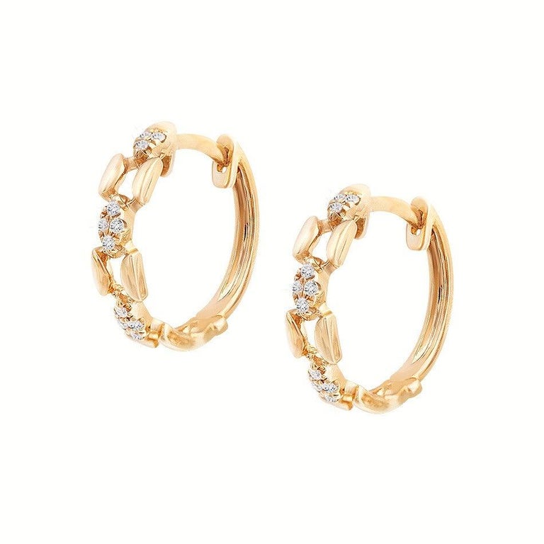 Impressive Diamond Yellow Gold Hoop Earrings For Sale at 1stDibs