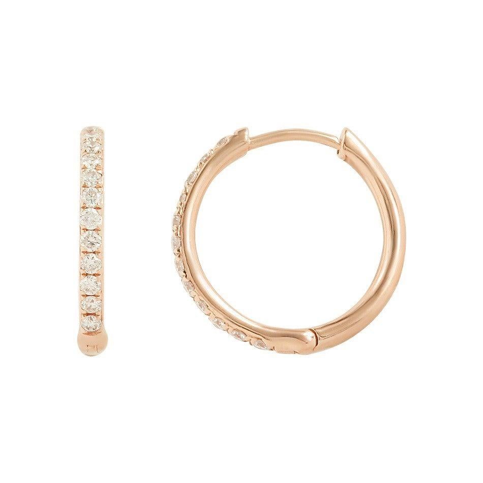 Impressive Diamond Yellow Gold Hoop Earrings In New Condition For Sale In Montreux, CH