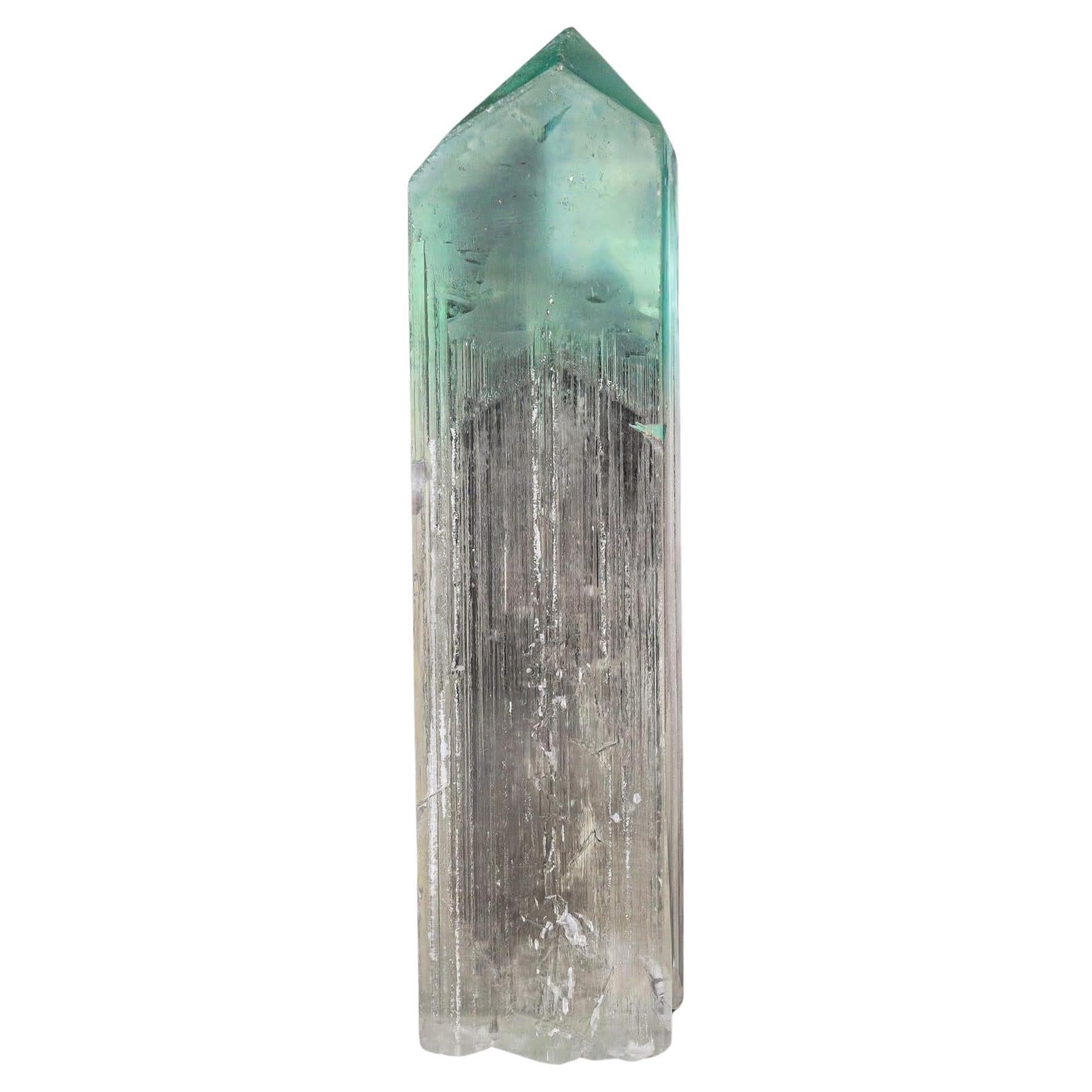 Impressive Double Terminated Bicolor Hiddenite Kunzite Crystal From Afghanistan For Sale