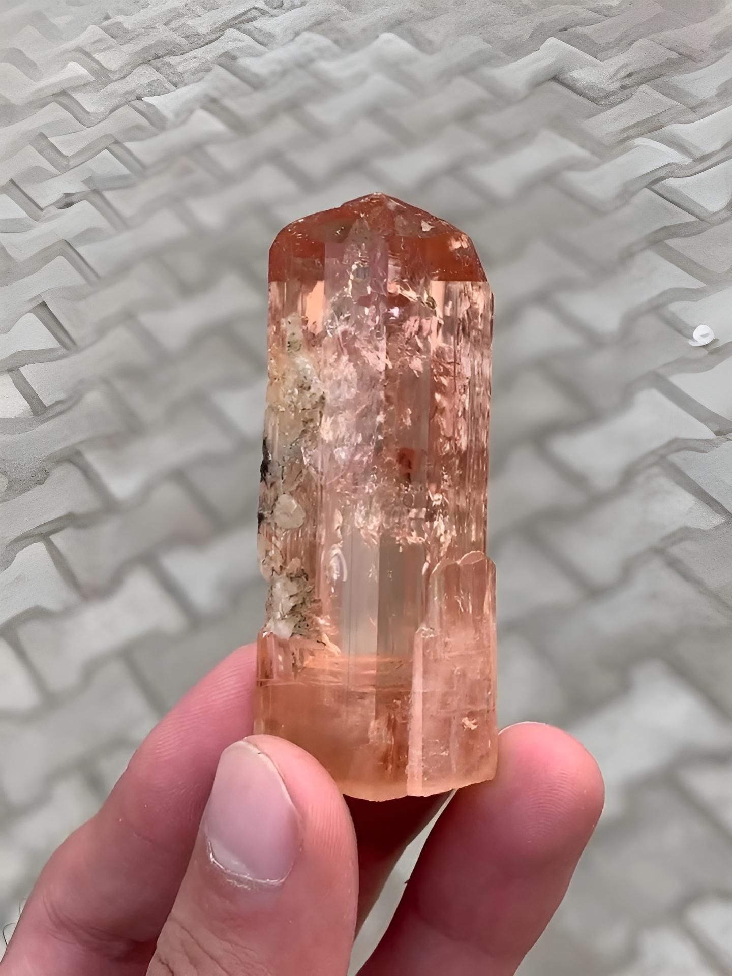 Impressive Double Terminated Lustrous Imperial Topaz Crystal From Pakistan In New Condition In Bangkok, TH