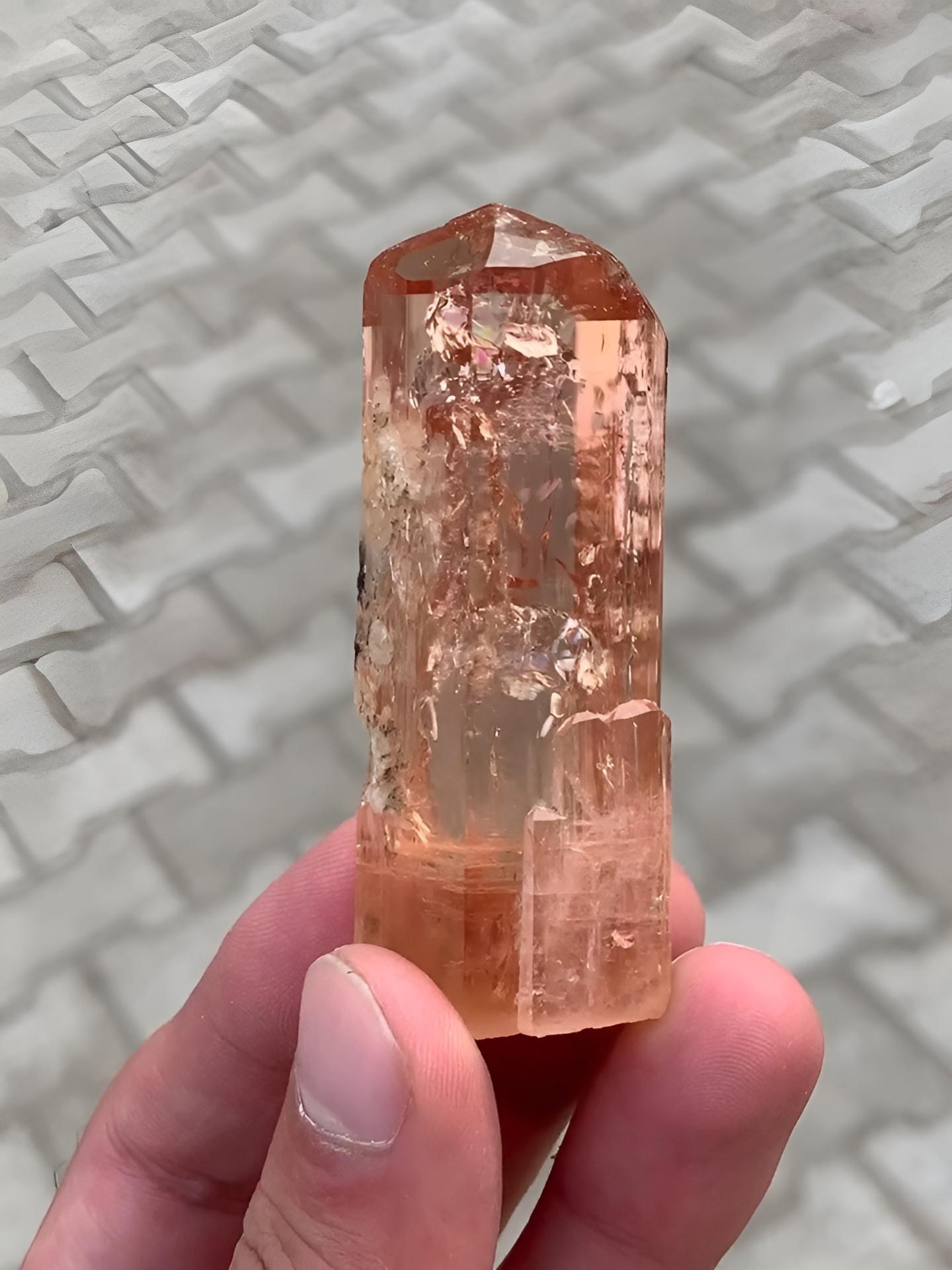 Women's or Men's Impressive Double Terminated Lustrous Imperial Topaz Crystal From Pakistan