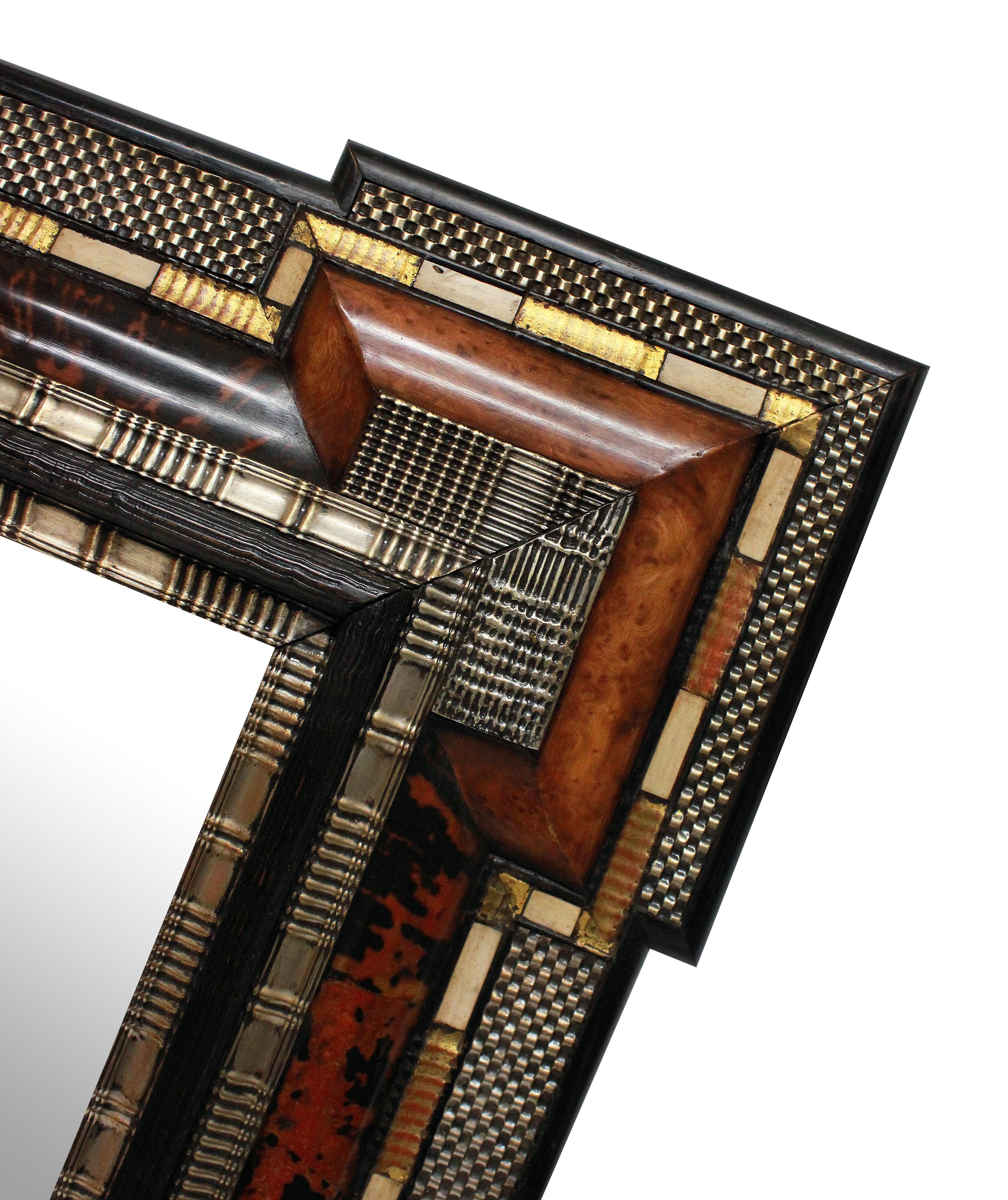 Impressive Dutch Mirror in Tortoiseshell and Silver In Good Condition In Kent, Dover