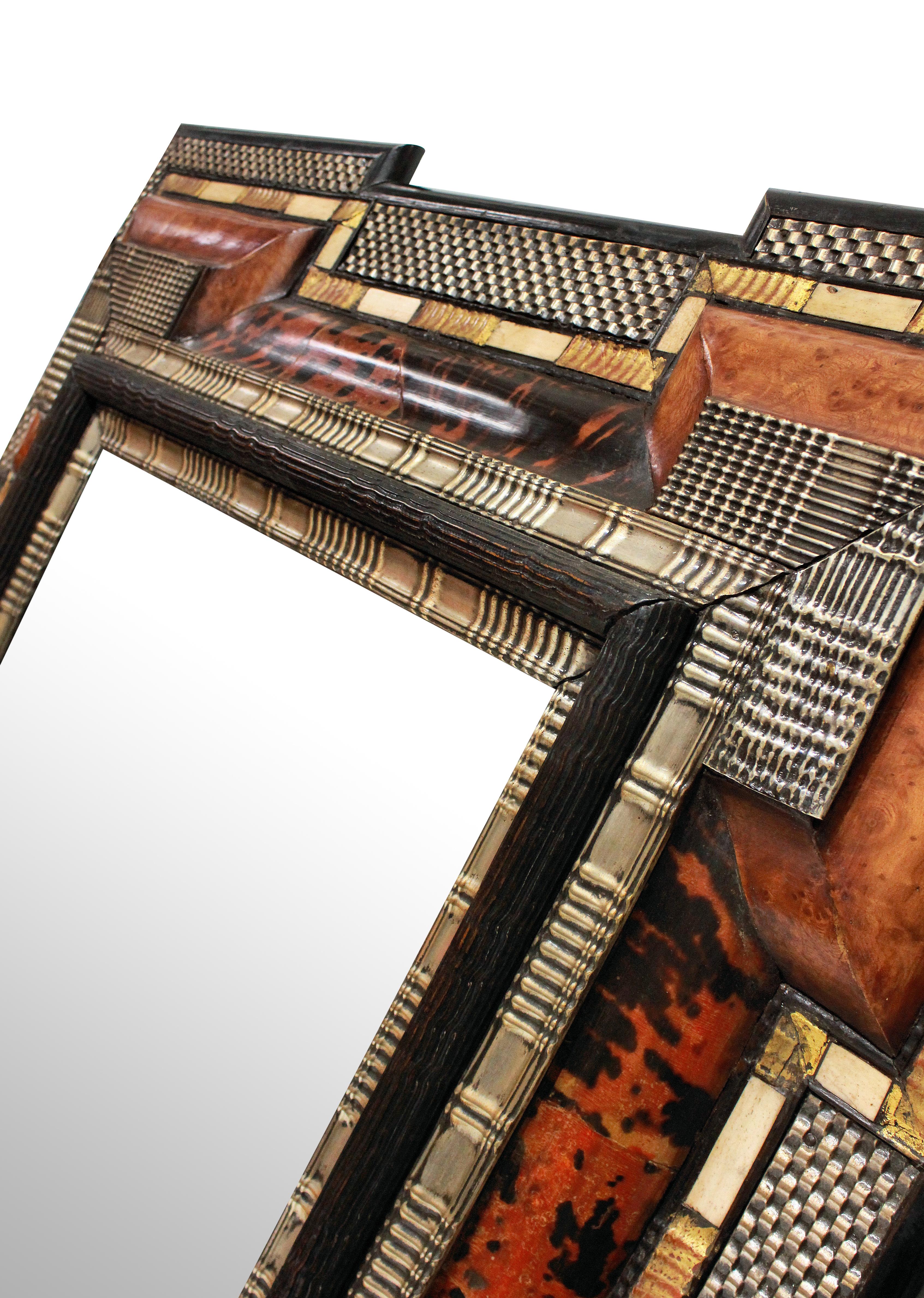 Early 19th Century Impressive Dutch Mirror in Tortoiseshell and Silver