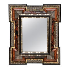 Impressive Dutch Mirror in Tortoiseshell and Silver