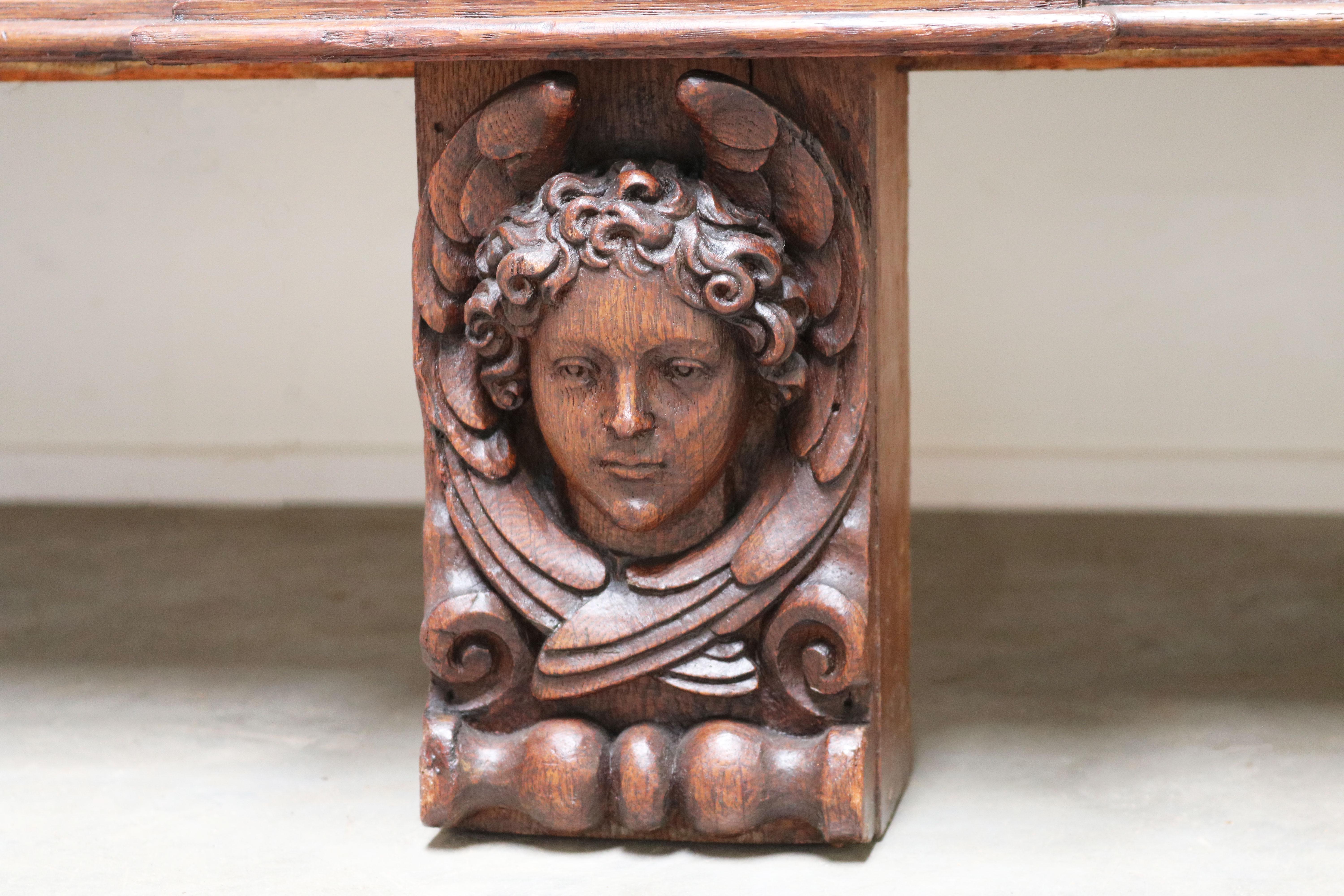 Impressive Dutch Renaissance Revival 19th Century Cabinet Carved Angels & Lions For Sale 10